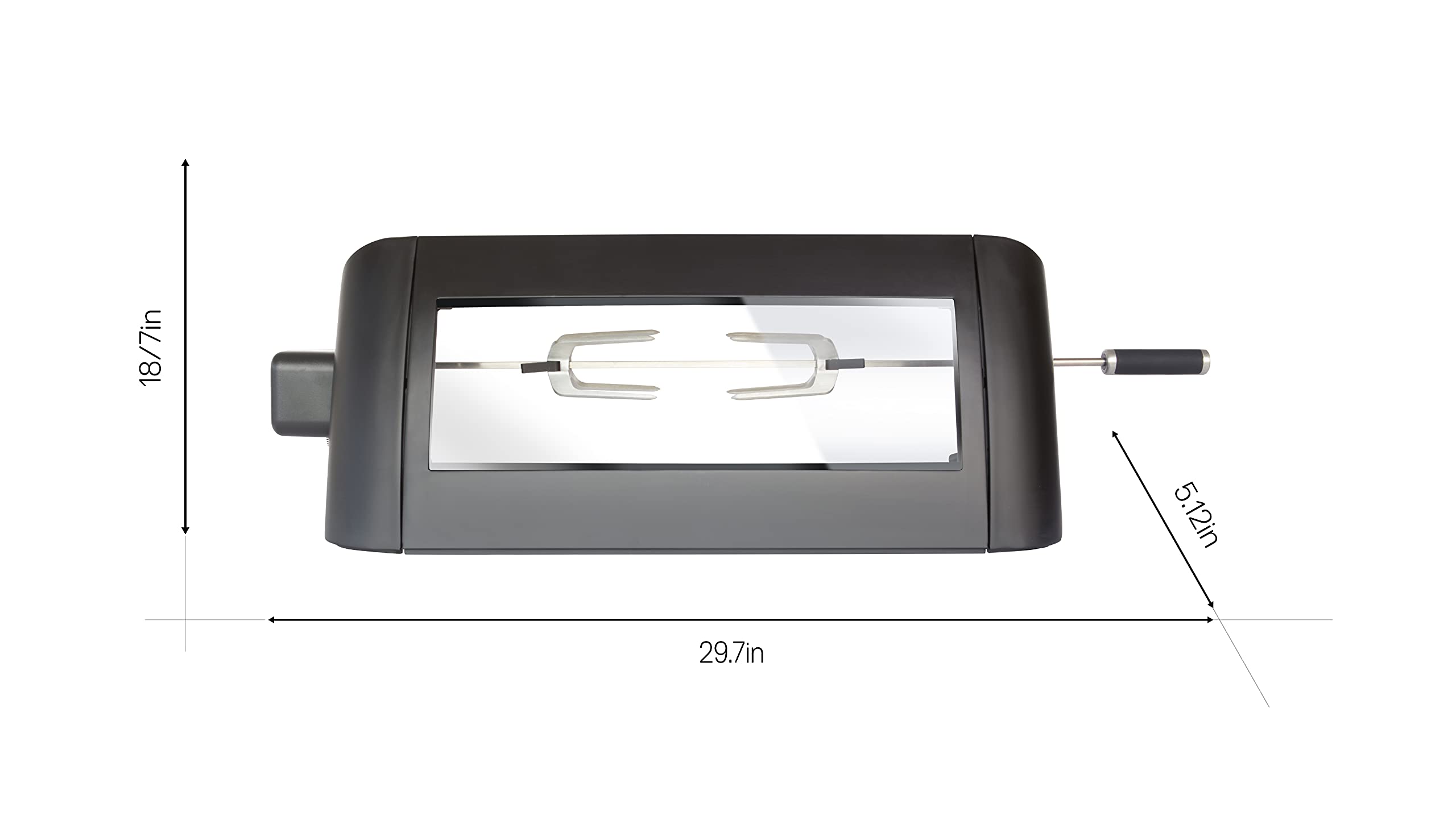 Everdure Rotisserie Kit with Internal Viewing Light - Compatible with Gas Grills | Rotating Spit with Large Glass Window & Collapsible Design | Perfect for Backyard BBQs, Camping & Outdoor Cooking