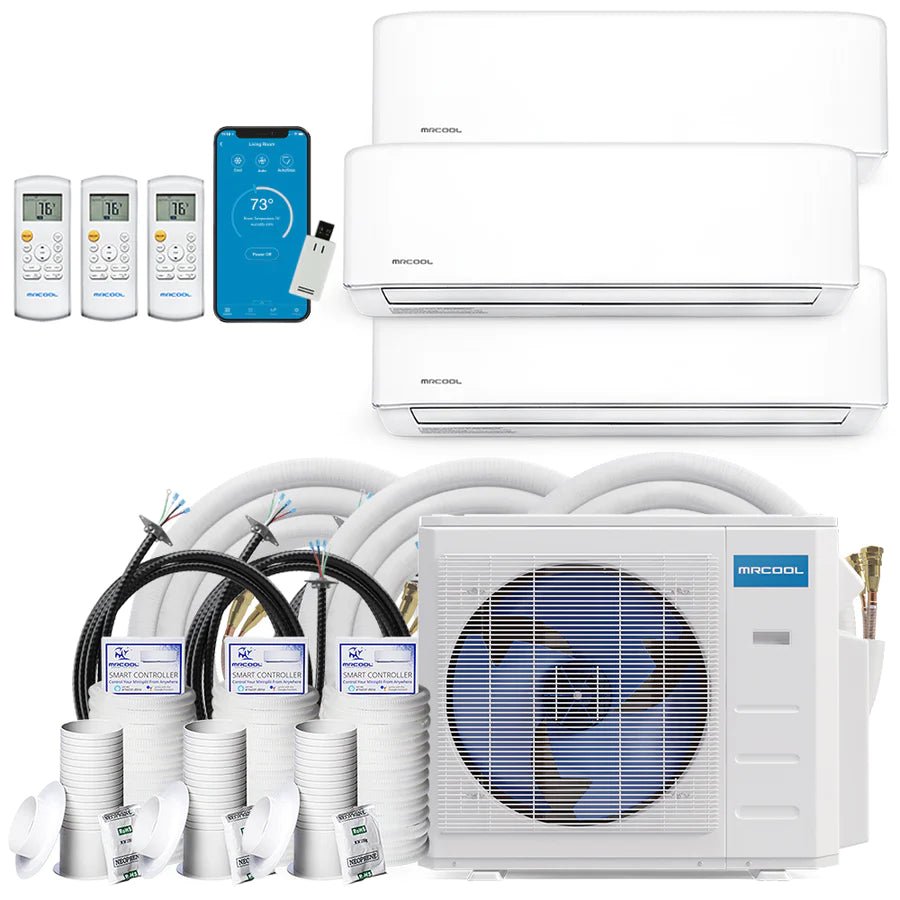 MRCOOL DIY 4th Gen 3-Zone 36,000 BTU 22 SEER Ductless Mini Split Air Conditioner & Heat Pump (9K+12K+18K) - Perfect for Home, Office & Garage Cooling & Heating
