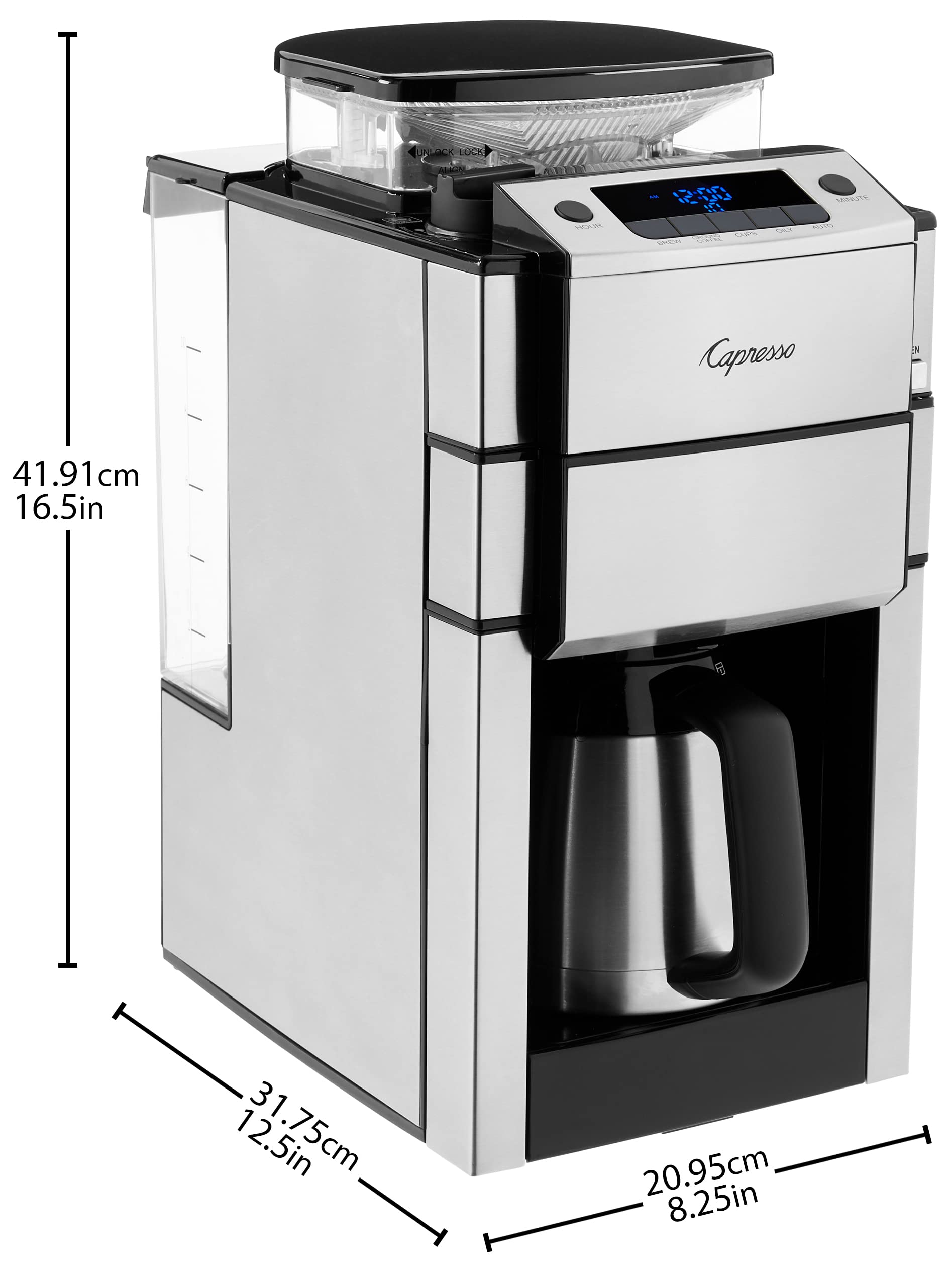 Capresso 488.05 Team Pro Plus 10-Cup Thermal Carafe Coffee Maker - Silver Stainless Steel - Programmable Drip Coffee Machine for Home & Office Use