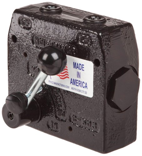 Prince RD-175-30 Adjustable Flow Control Valve with Pressure Relief - Cast Iron Construction, 3000 psi Max Pressure, 0-30 GPM Flow Rate, 3/4