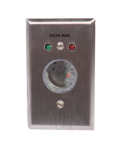 Schlage 653-14-L2 DPDT Maintained Keyswitch with LED Indicators - Stainless Steel Plate, Satin Chrome Finish - 4.5