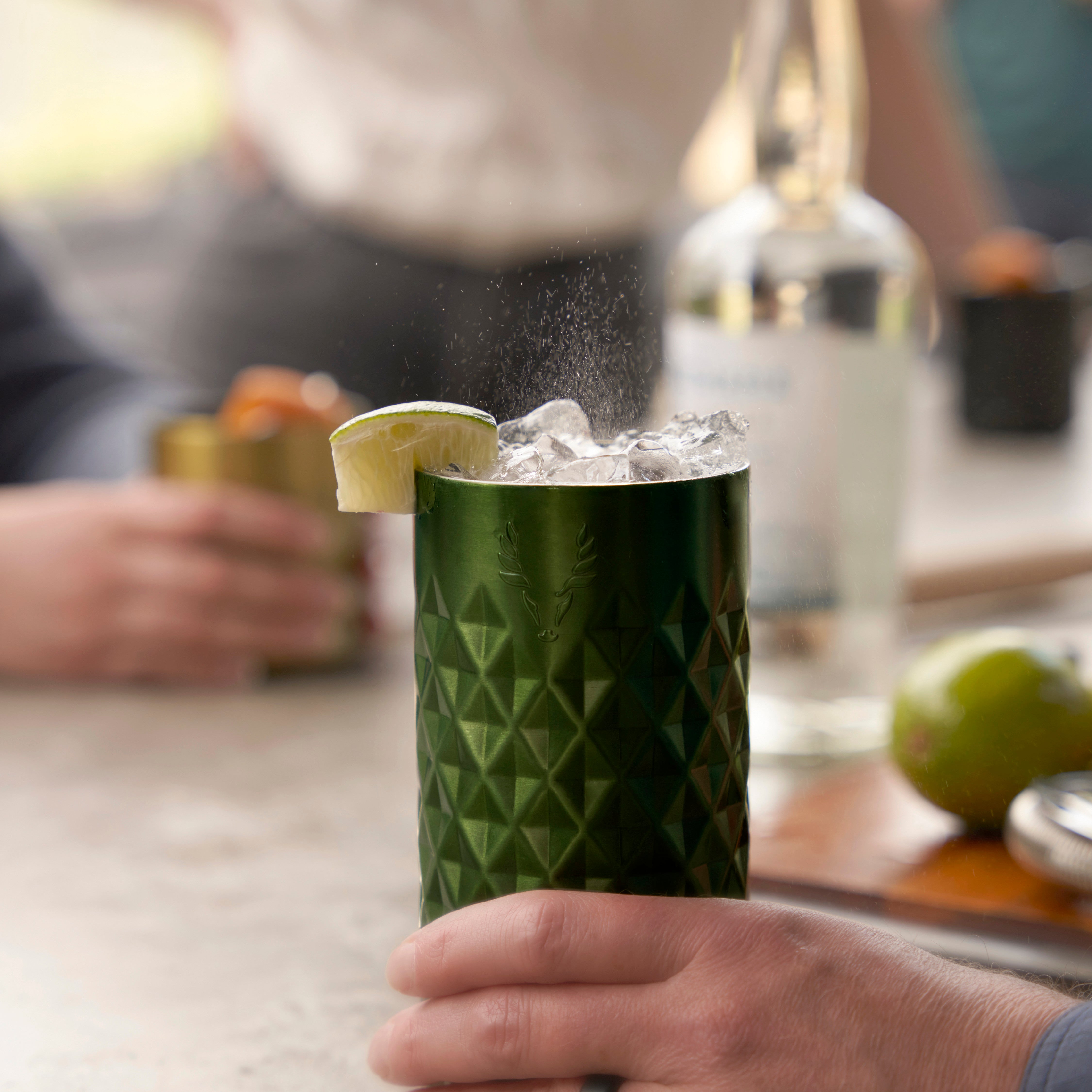 Premium Stainless Steel Highball Tumbler - 20oz Insulated Satin Green Cup for Iced Coffee, Cocktails & Outdoor Adventures | BPA-Free, Sweat-Proof, Durable Drinkware for Home, Office & Travel