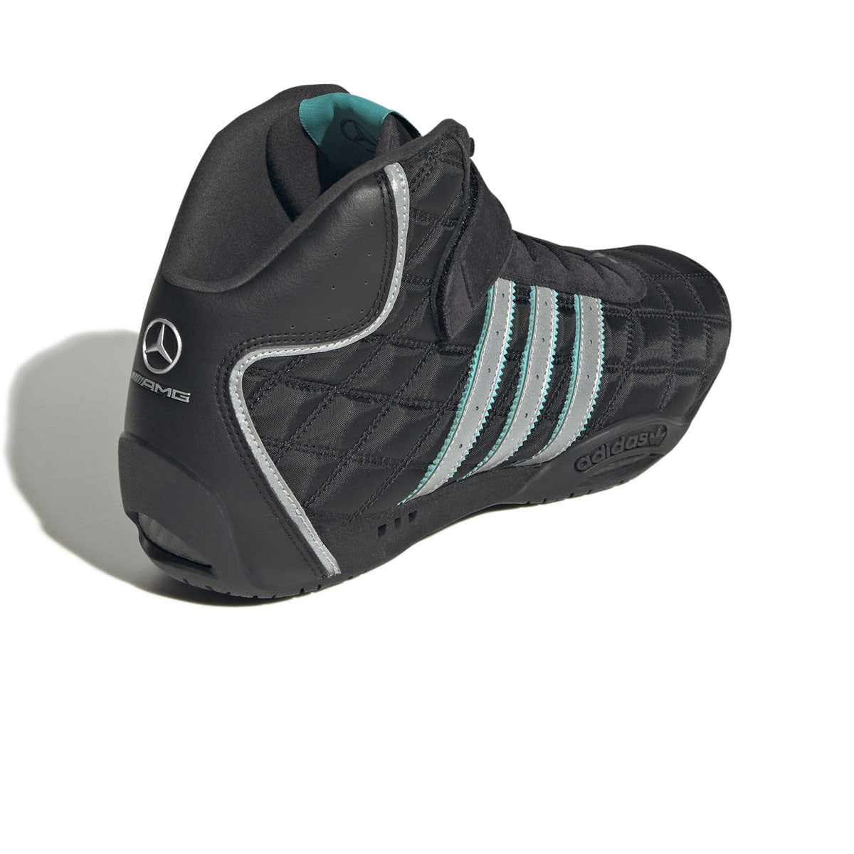 Mercedes AMG Petronas F1 Team adiracer Hi 'Black Silver Metallic' Sneakers - Official F1 Racing Shoes for Men, High-Top Performance Sneakers for Motorsport Enthusiasts - Perfect for Racing Events, Car Shows, and Casual Streetwear