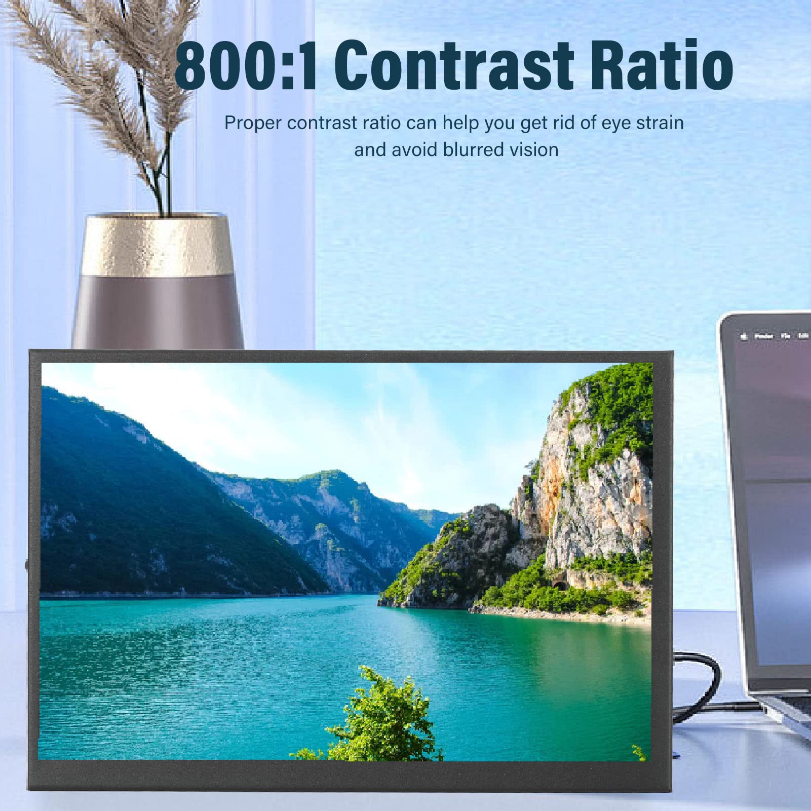 Vbestlife 8.9 Inch Portable Touch Screen Monitor - 1920x1200 Full HD IPS Display with HDMI & USB-C - 160° Wide View Angle External Travel Monitor for Laptop, PC, Phone & Raspberry Pi - Perfect for Remote Work, Gaming & Business Travel