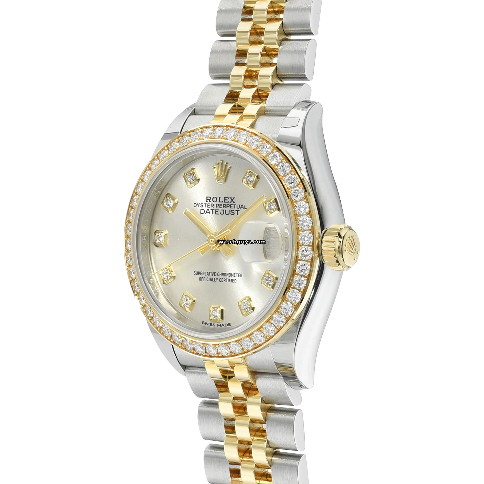 Rolex Datejust 279383RBR 36mm Silver Dial Diamond Bezel Watch for Men - Luxury Dress Watch for Business, Wedding & Special Occasions