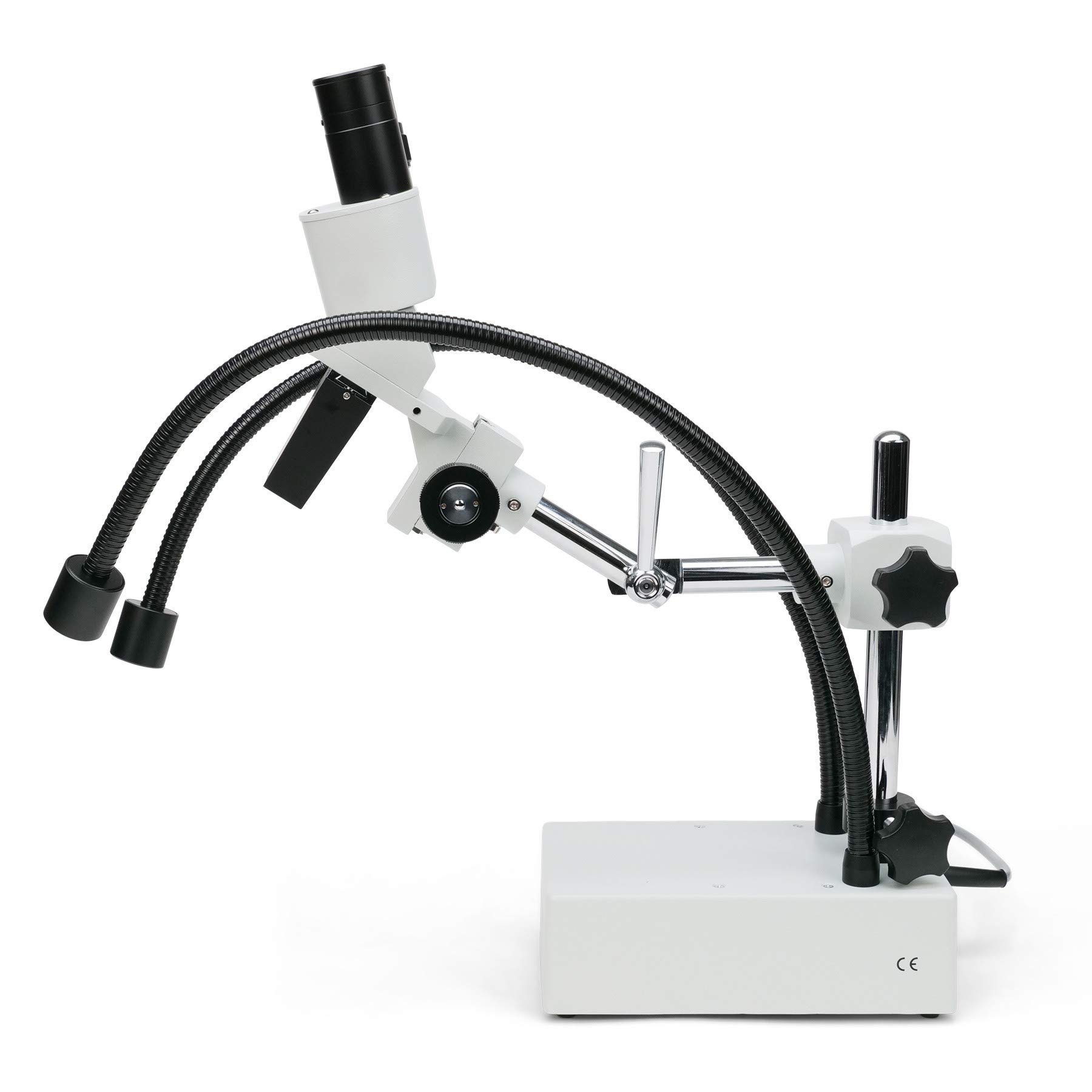 AmScope SE420-2L 20X Stereo Boom Microscope with Dual LED Lights - Compact Fixed Lens for Jewelry Repair, Coin Collecting & Electronics Inspection