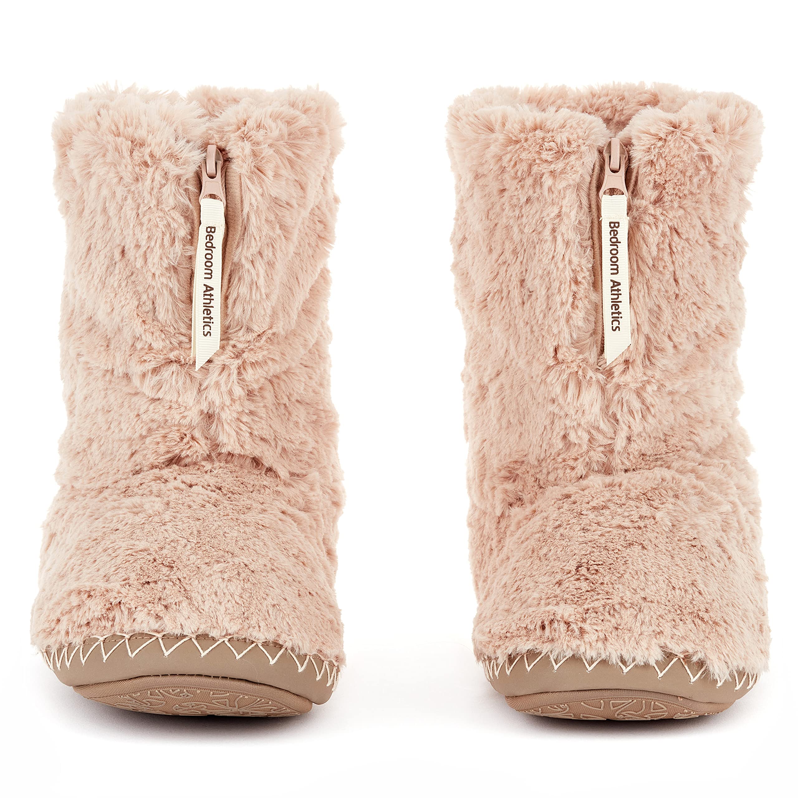Women's Warm Faux Fur Memory Foam Slipper Boots - Indoor/Outdoor Non-Slip House Shoes with Zip Up Closure & Machine Washable Design - Perfect for Winter Comfort at Home, Office or Travel - Marilyn
