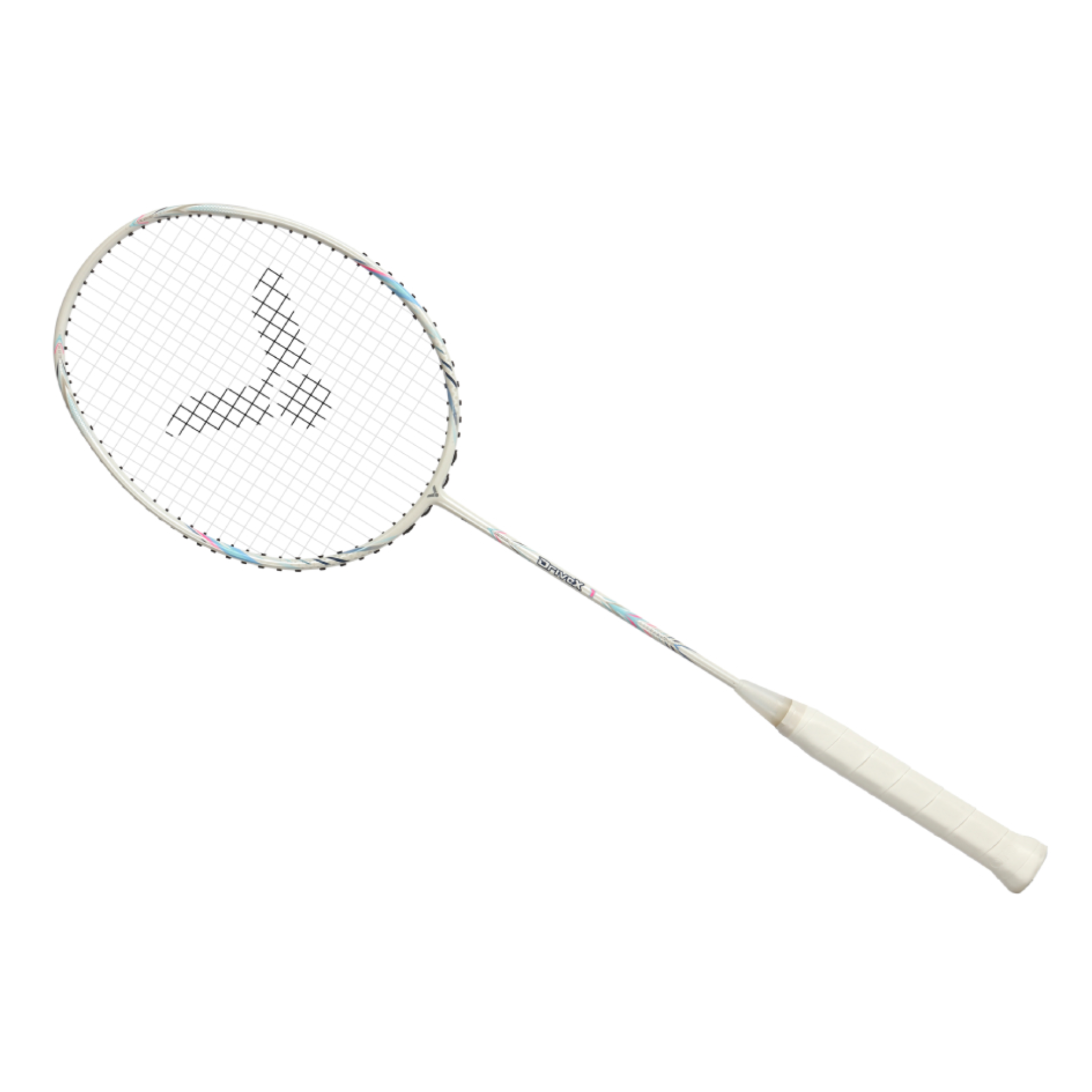 Victor DriveX 1A Prestrung Badminton Racket - Lightweight Carbon Fiber Badminton Racquet with Shock Absorbing Grip [Moonlight White] - Perfect for Beginners & Recreational Players - Indoor & Outdoor Court Play