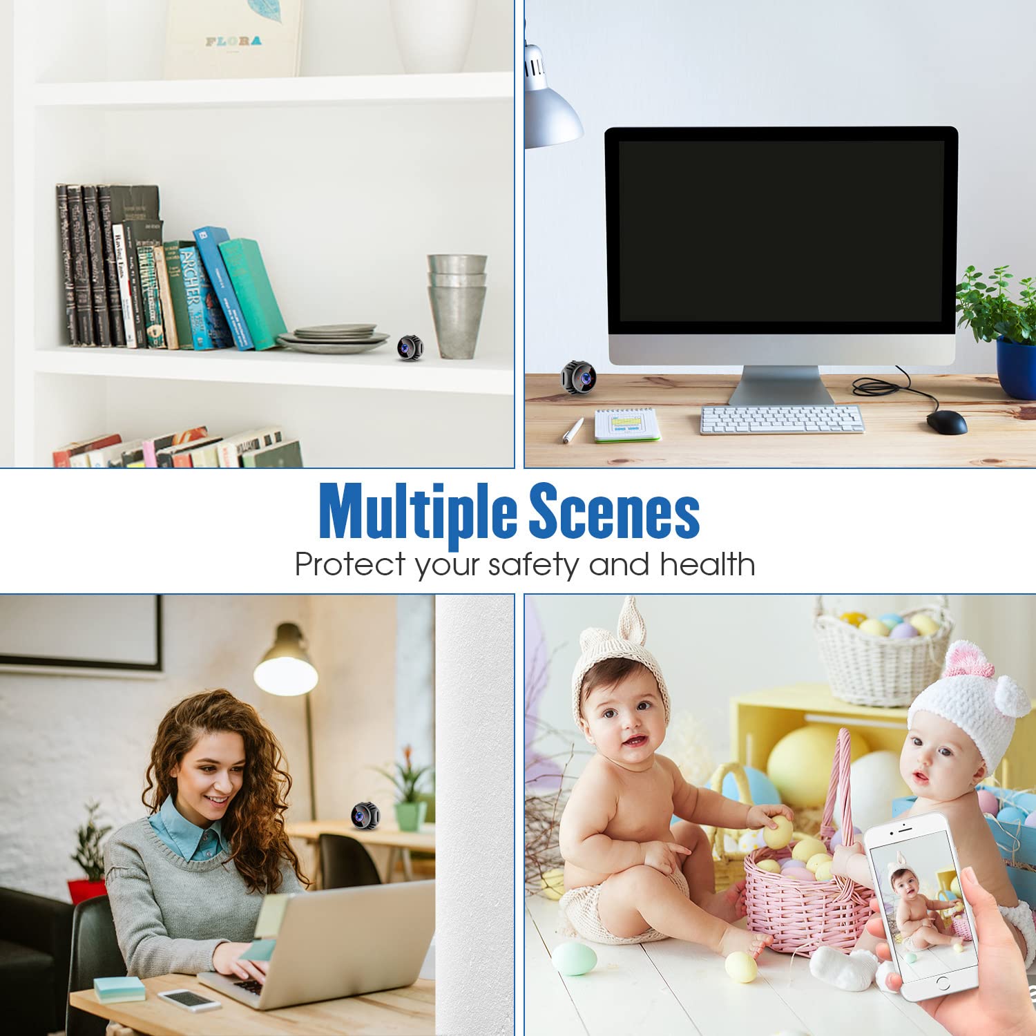 WiFi Hidden Spy Camera with Audio & Video - Mini Home Security Camera for Indoor Surveillance, Nanny Cam with Mobile App - Perfect for Baby Monitoring, Pet Watching & Office Security