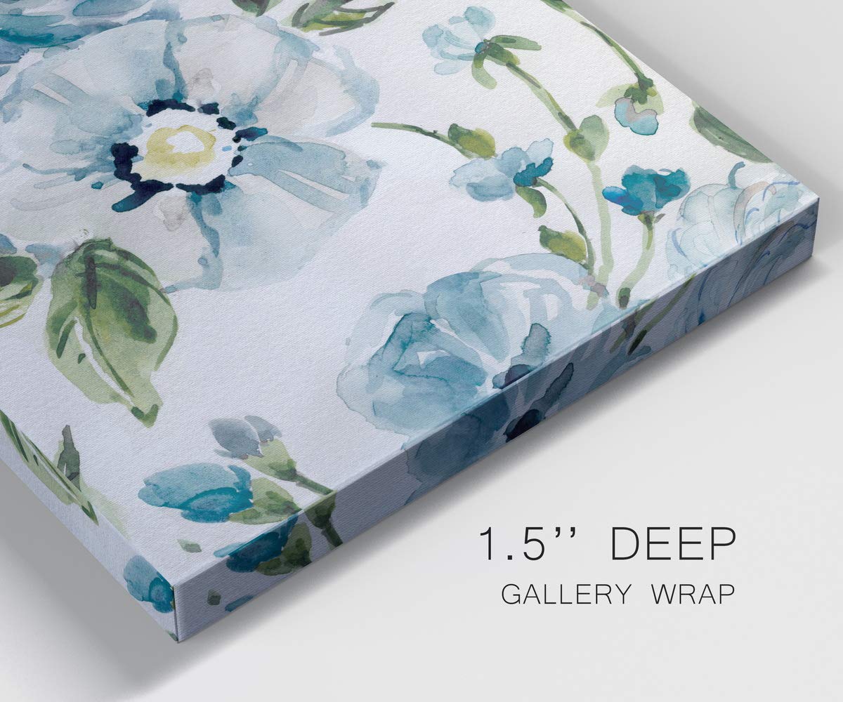 Abstract Blue and White Floral Canvas Wall Art - 8x16 Inch Modern Flower Painting for Bedroom, Living Room, Dining Room, Office & Kitchen Decor | Perfect for Home Wall Decoration & Interior Design