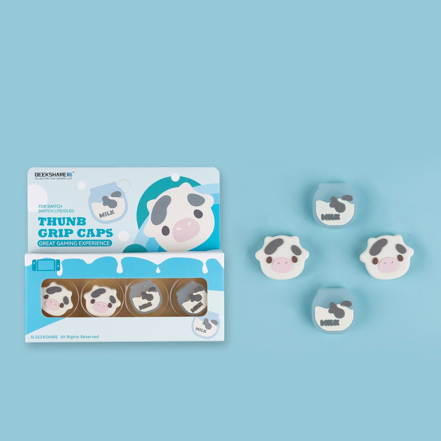 Best Cows Thumb Grips for Nintendo Switch Joy-Con - Ergonomic Non-Slip Controller Accessories for Comfortable Gaming - Perfect for Long Play Sessions and Competitive Gaming