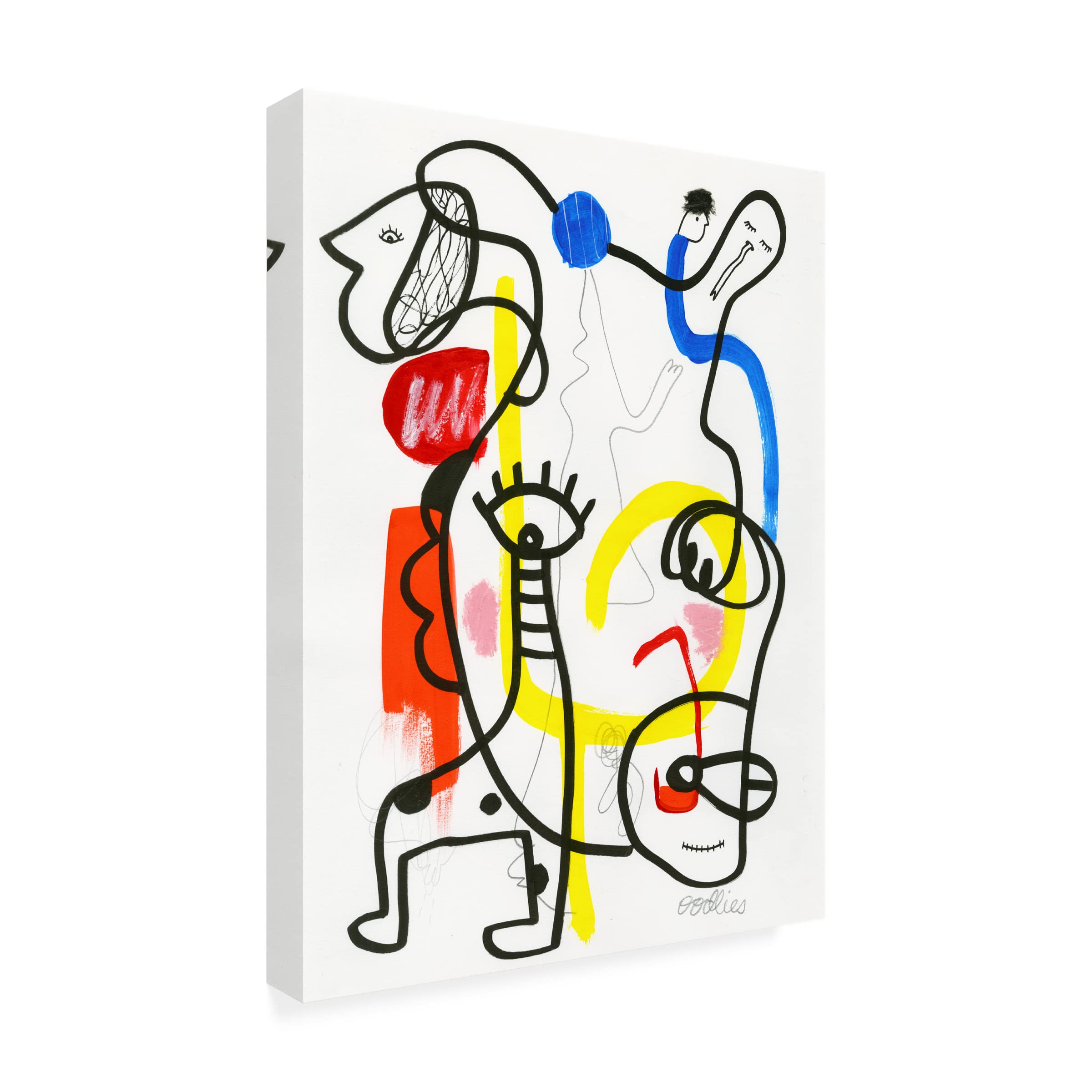 Trademark Fine Art 'Ooo Zoo' Canvas Wall Art by Oodlies - Whimsical Animal Painting for Nursery, Kids Room & Playroom Decor