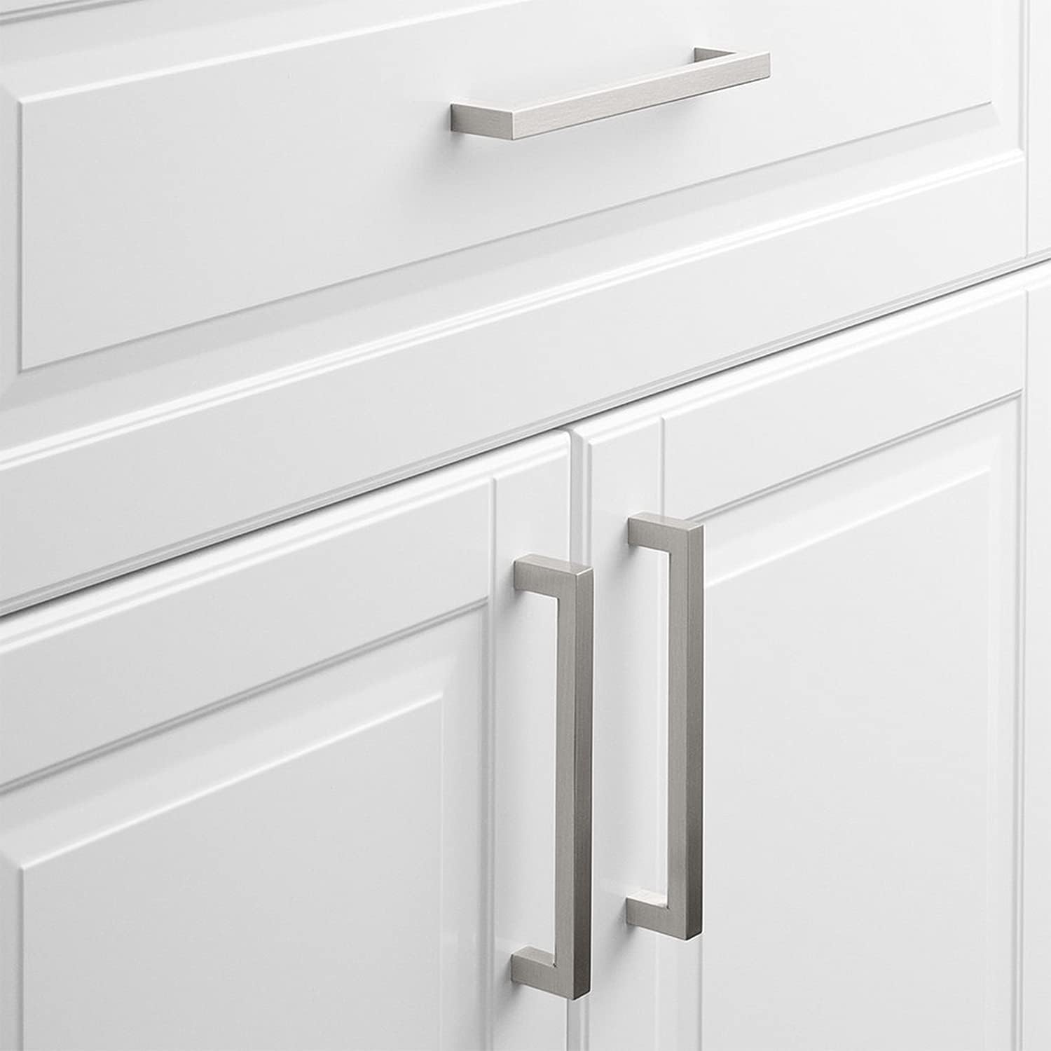 25 Pack 4 Inch Brushed Nickel Cabinet Pulls - Stainless Steel Drawer Handles for Kitchen Cabinets, Dressers & Cupboards - Durable Hardware for Home & Office Furniture Upgrade