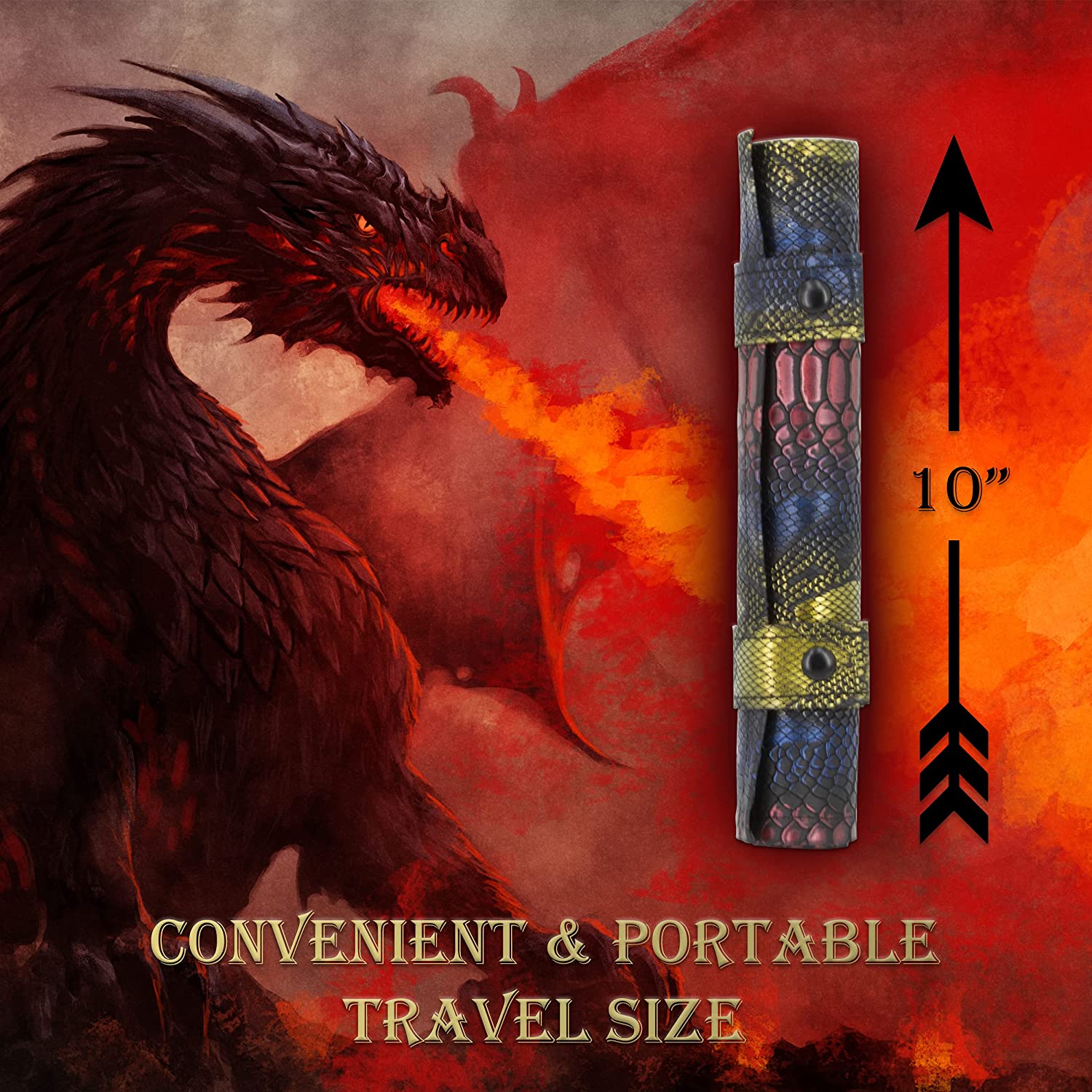 CASEMATIX Dice Rolling Tray & Dice Mat Set with 7 RPG Dice for Dungeons & Dragons (D&D) - Portable Dice Holder Storage for 14 Game Dice - Perfect for Tabletop Gaming, D&D Sessions & Travel Adventures