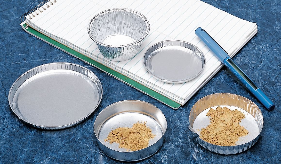 D70-100 Aluminum Disposable Round Crinkle Weighing Dish with Tabs, 80mL Capacity (Case of 1000) - Perfect for Laboratory, Science Experiments & Food Portioning