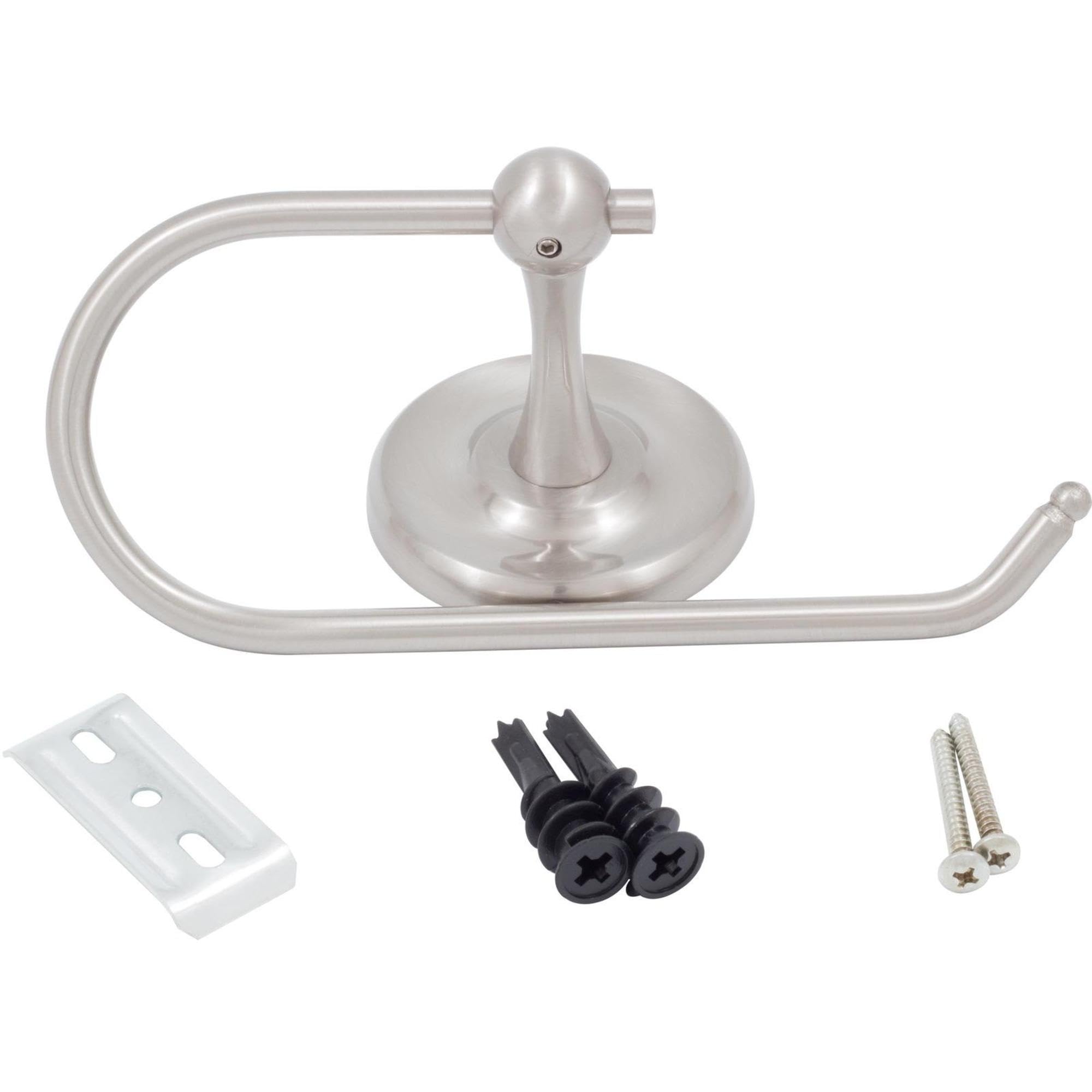 Stone Harbor Hardware European Style Paper Holder in Satin Nickel - Elegant Bathroom & Office Organizer for Toilet Paper, Towels, and Magazines