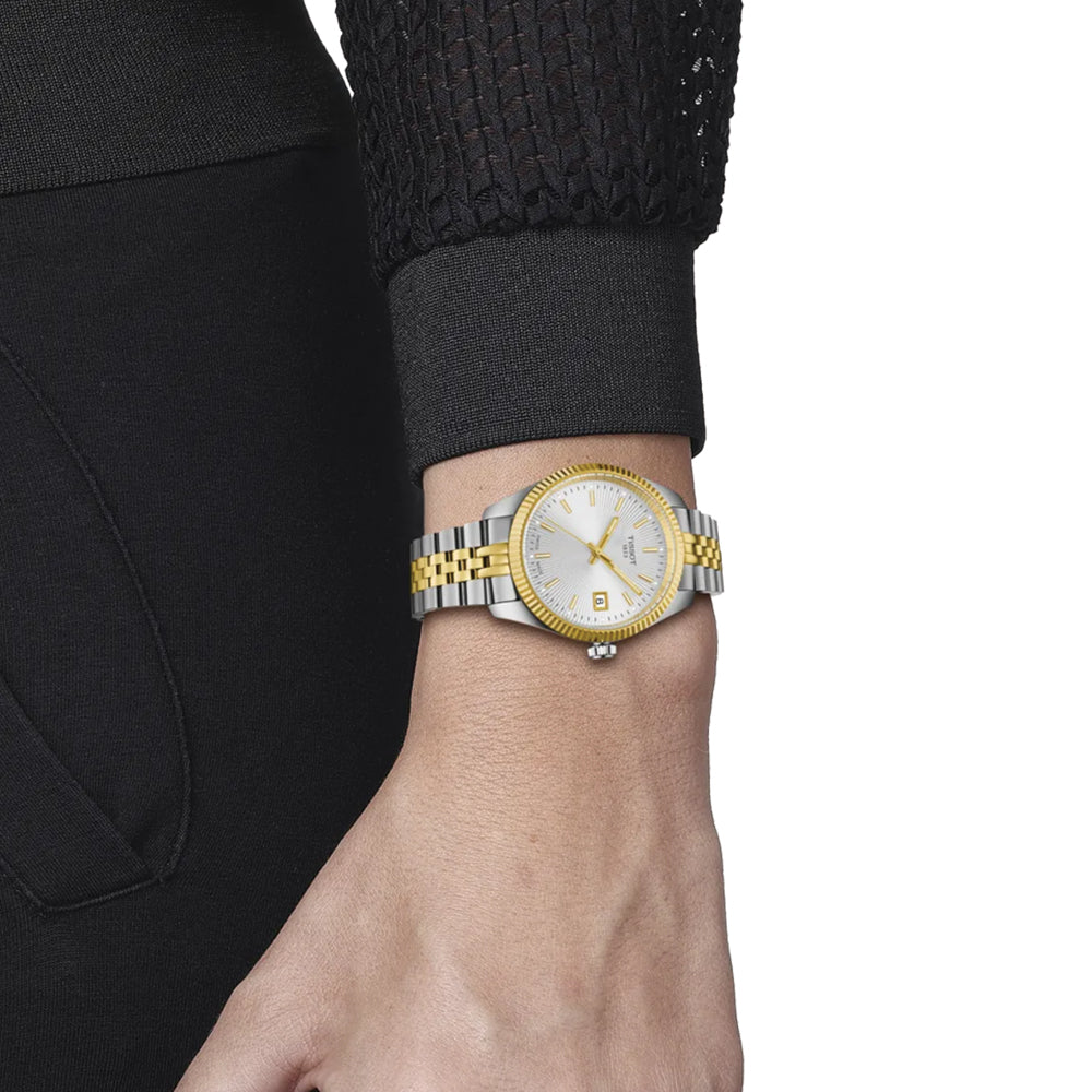 Ballade Quartz 34mm Silver Two-Tone Bracelet Watch for Men - Perfect for Business, Casual & Formal Occasions