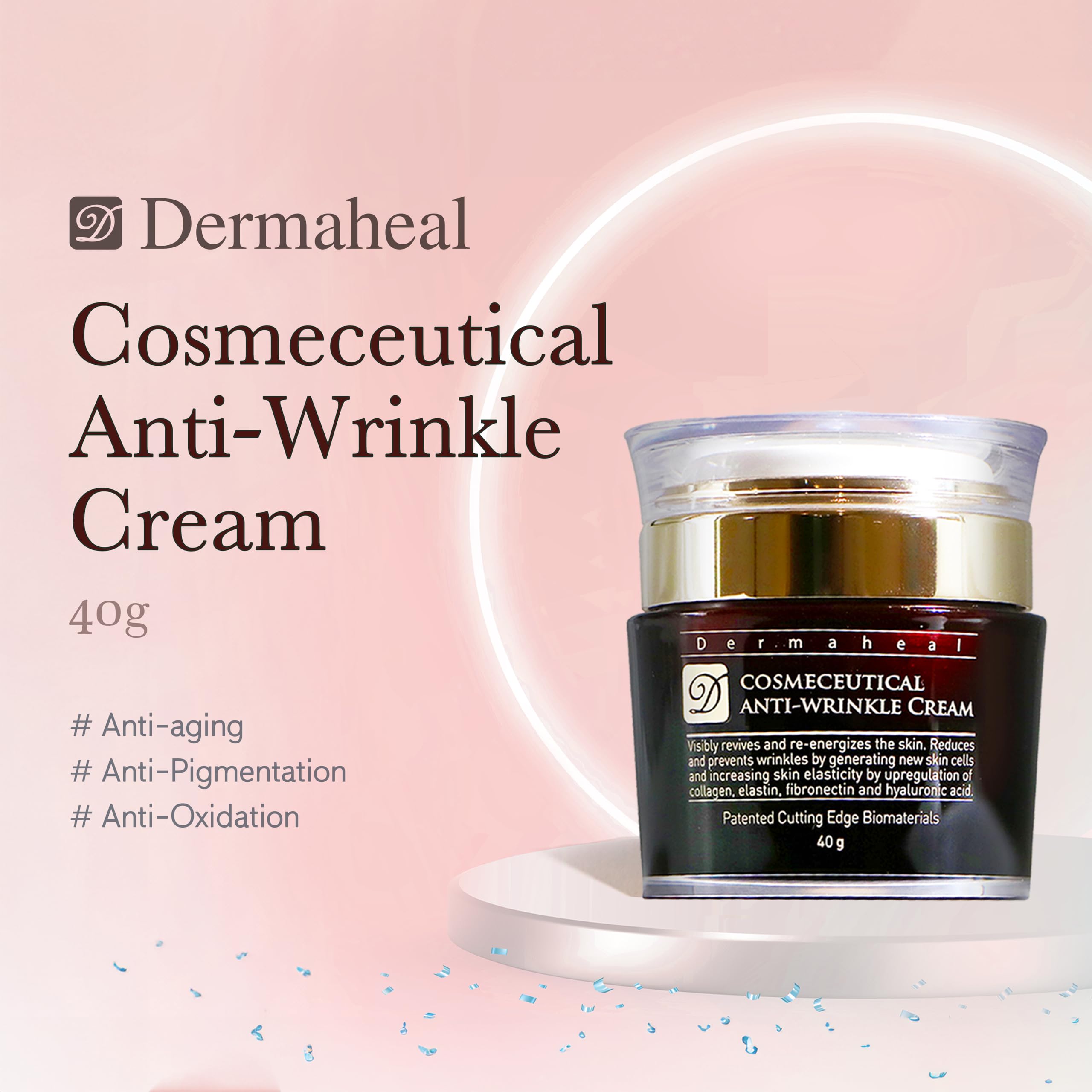 Premium Korean Anti-Wrinkle Cream - Cosmeceutical Grade Skincare for Men & Women - 45ml/1.35oz - Reduce Fine Lines & Wrinkles - Made in Korea - Perfect for Night Routine & Daily Anti-Aging Care