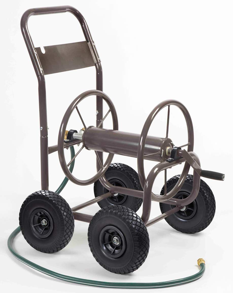Liberty Garden 840-1 Heavy Duty 4-Wheel Industrial Utility Cart with PU Tires in Bronze - Perfect for Warehouse, Factory, and Garden Equipment Transport