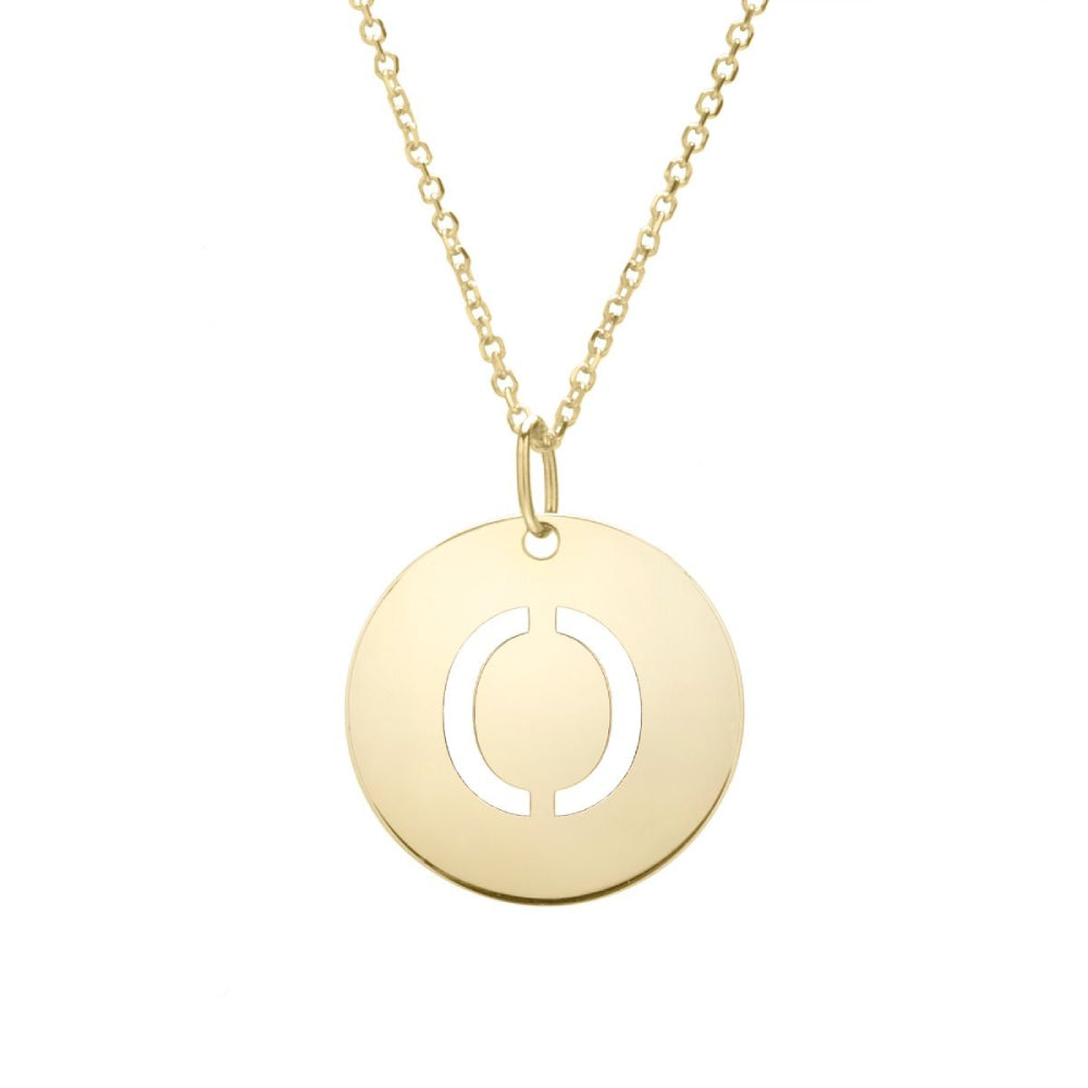 14K Gold Disc Pendant Necklace - Personalized Initial Charm (All Letters A-Z) | Elegant Layering Jewelry for Women, Perfect Gift for Birthday, Anniversary & Valentine's Day