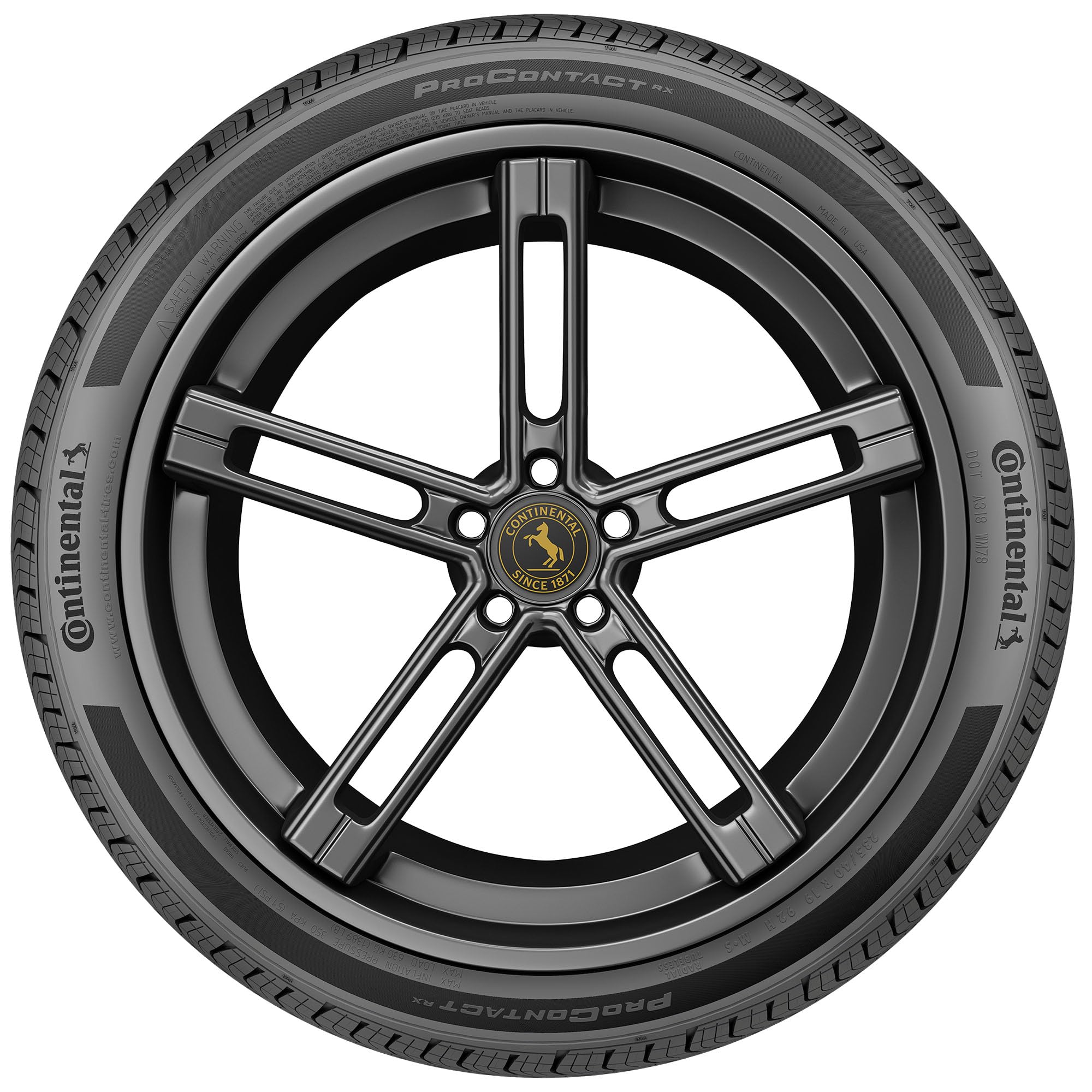Continental ProContact RX All-Season 225/45R17 91V Passenger Car Tires - High Performance for Sedans & Coupes in All Weather Conditions