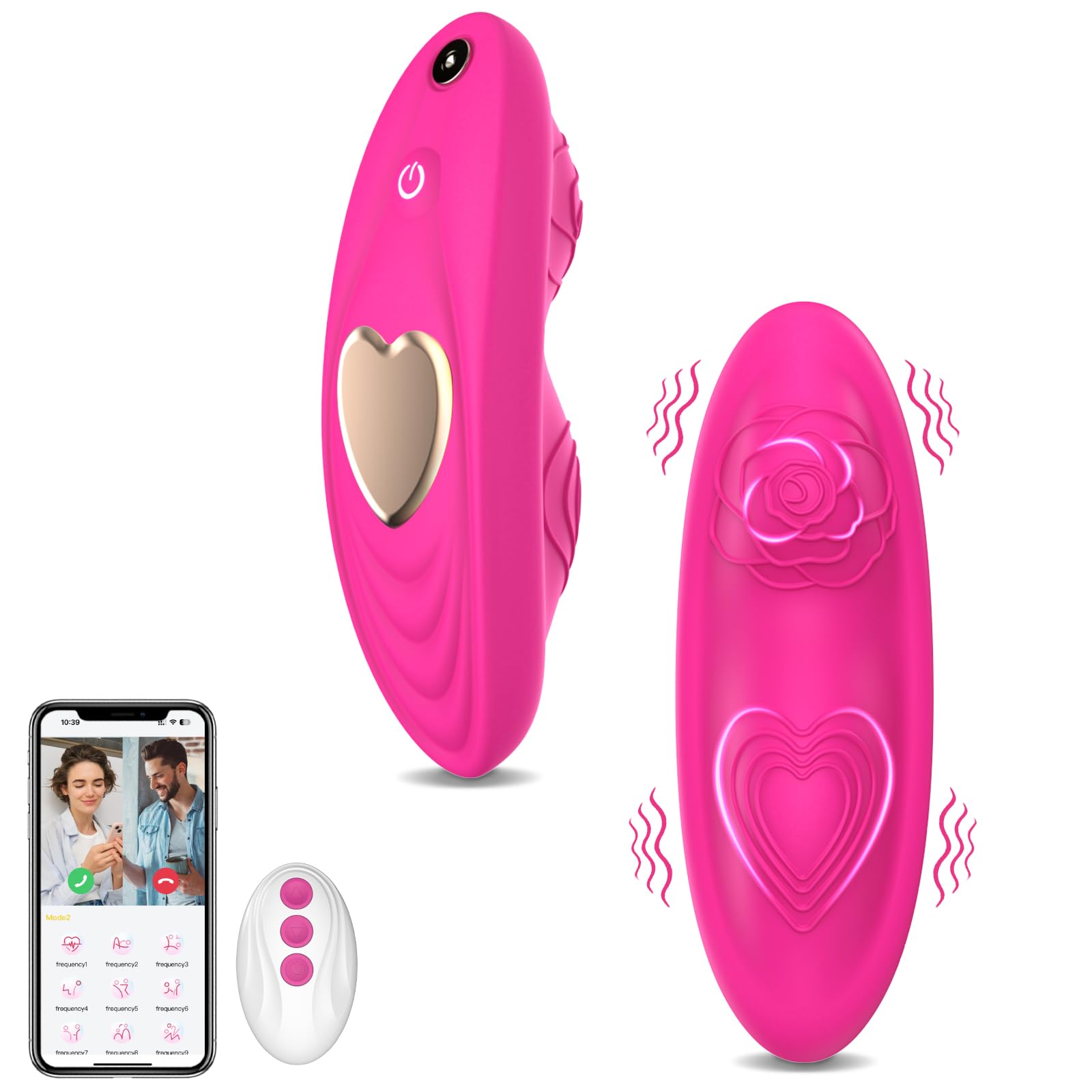 **9+9 Dual Vibration Modes Mini Butterfly Vibrator for Women & Couples - APP & Remote Control, Rose-Shaped Adult Sex Toy - Perfect for Solo Play & Romantic Nights**