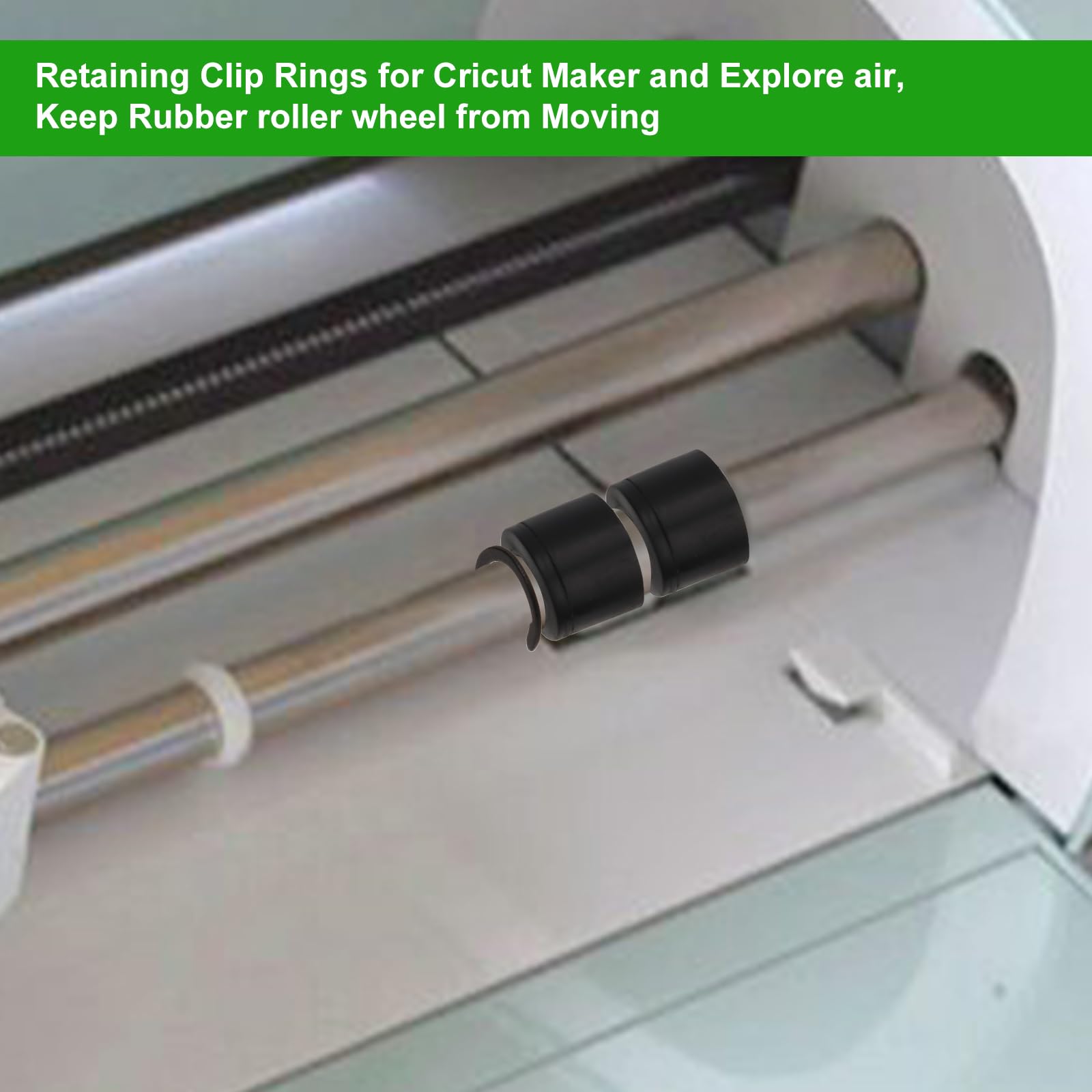 8pcs Rubber Roller Replacement for Cricut Maker - Non-Slip Design with Retaining Clip Rings - Perfect for DIY Crafts, Vinyl Cutting & Scrapbooking Projects