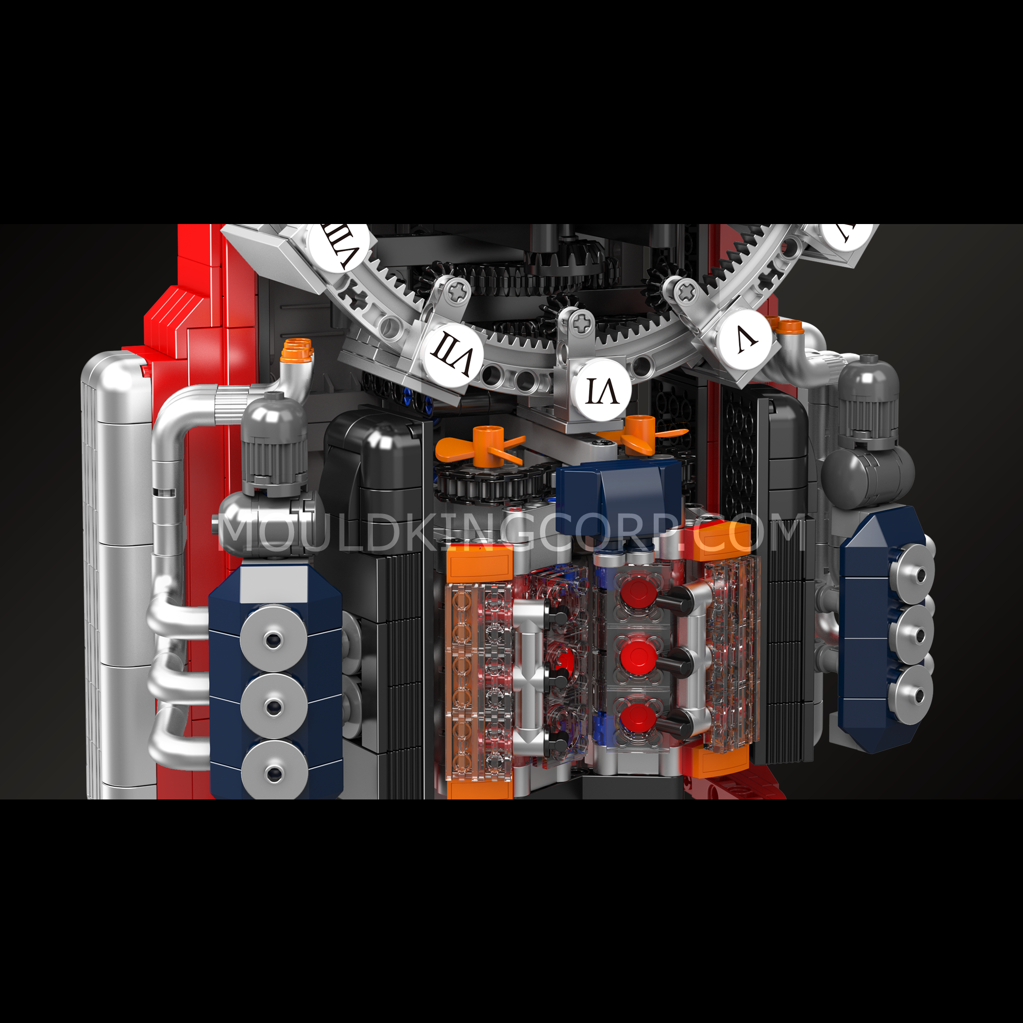 Mould King 10187 Cyberpunk Mechanical Clock Building Set - 1,601 Piece DIY Model Kit for Adults | Collectible Display & STEM Educational Toy for Home Office Decor
