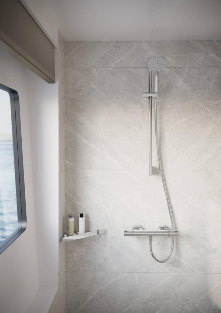 Hansgrohe AddStoris Corner Basket Chrome 41741000 - Space-Saving Bathroom Storage for Shower Essentials