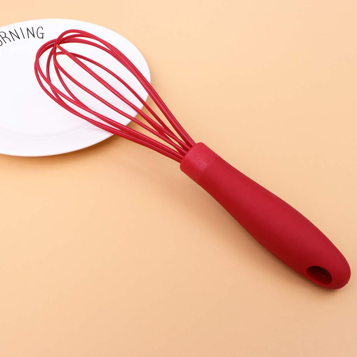 Hemoton 3-Piece Silicone Egg Whisk Set - Non-Slip Handle Egg Mixer, Milk Cream Frother for Baking, Cooking & Kitchen Blending - Perfect for Smoothies, Coffee, Pancakes & Desserts (Random Color)