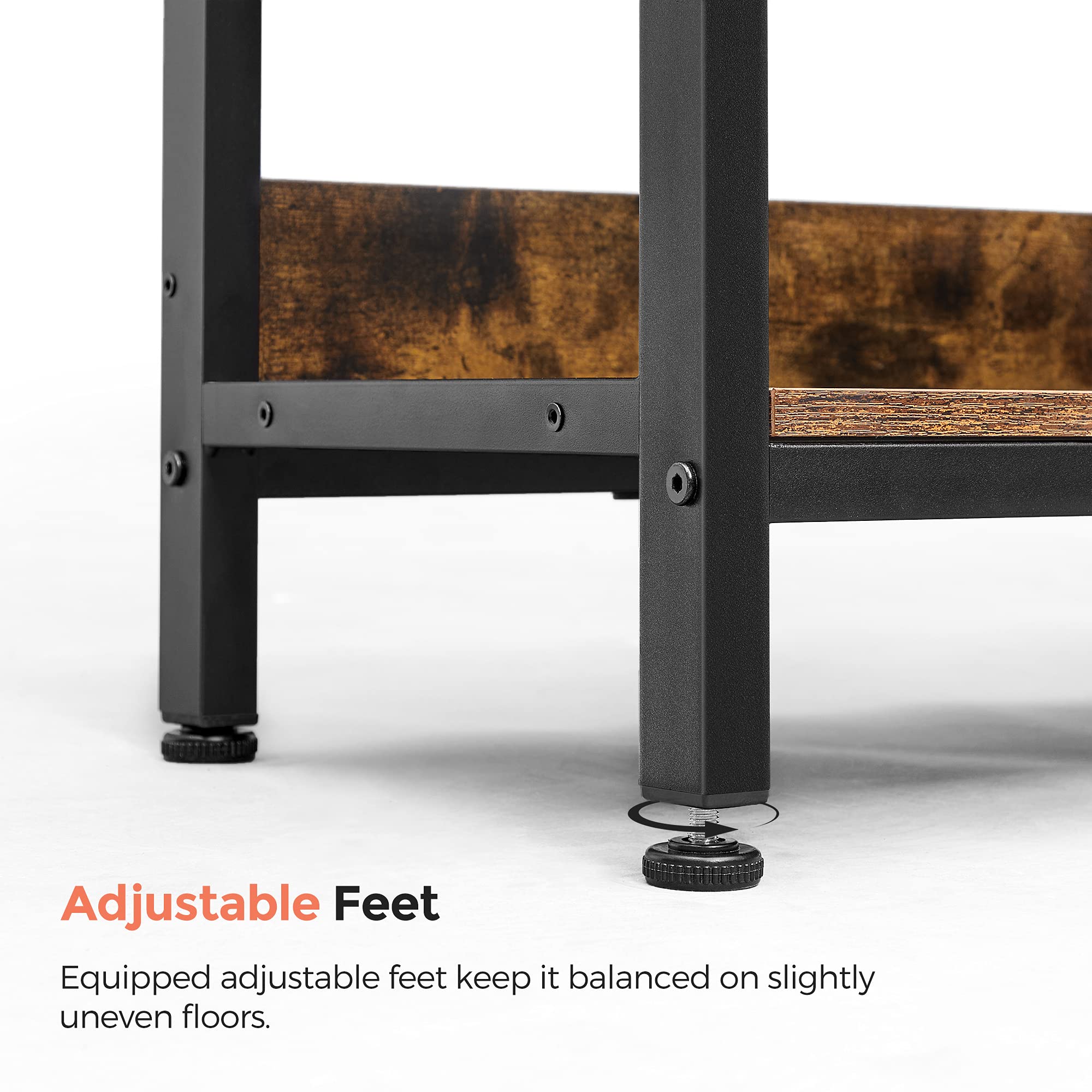 VASAGLE 6-Cube Storage Shelf, Industrial Bookshelf & TV Stand, Rustic Brown & Black, 13 x 47.2 x 31.5 Inches - Perfect for Living Room, Bedroom, Office Organization & Home Decor