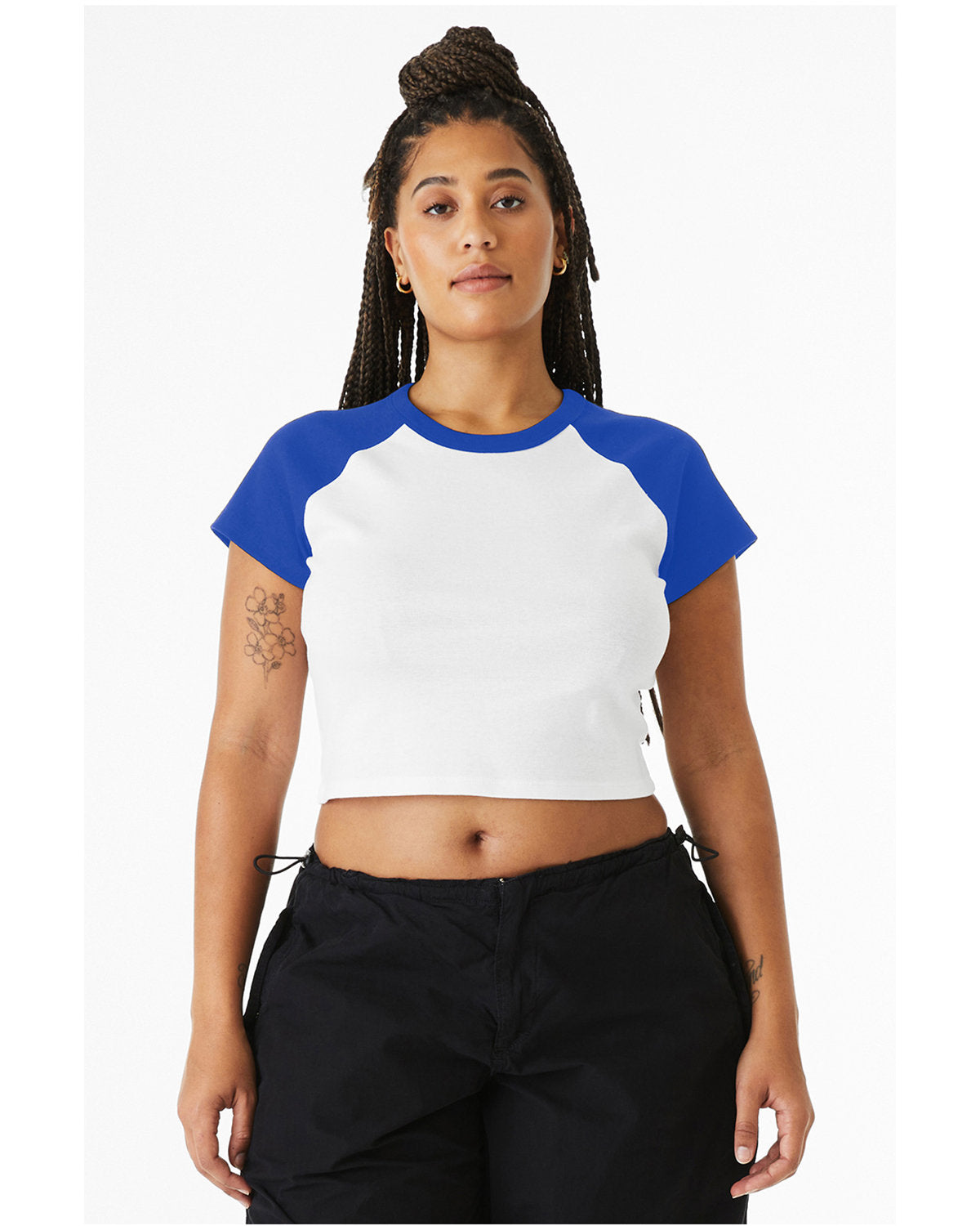 Bella + Canvas 1201 Women's Micro Ribbed Raglan Baby Tee - Soft Comfort Fit Short Sleeve T-Shirt for Casual Wear, Maternity, and Layering