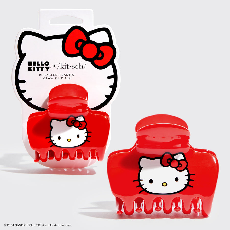 Hello Kitty Recycled Puffy Claw Clip Hair Clips for Women - Eco-Friendly Hair Accessories for Ponytails, Buns & Everyday Hairstyles | KITSCH