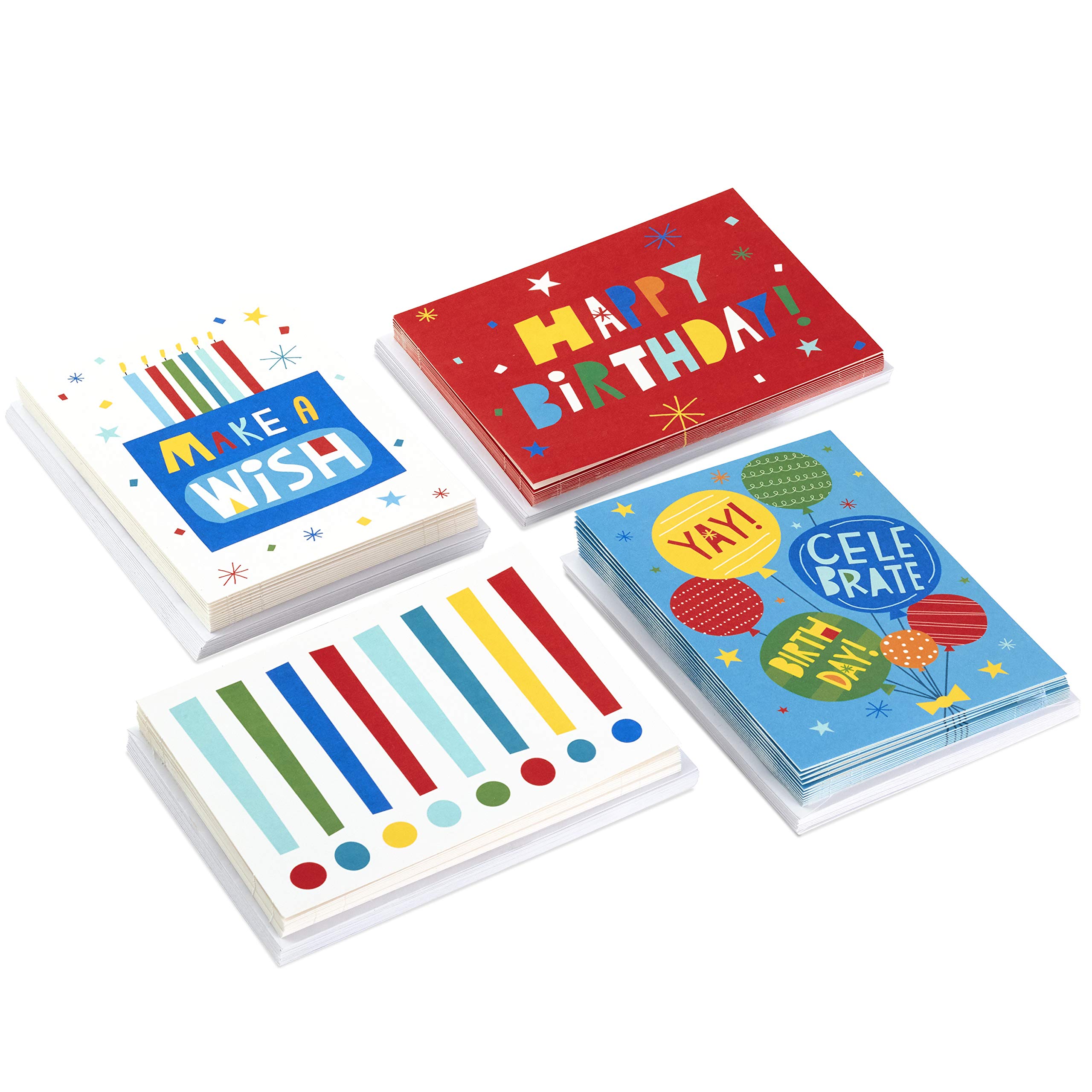 Hallmark Birthday Cards Assortment - 48 Pack with Envelopes, Make a Wish Greeting Cards for Friends & Family - Perfect for Birthdays, Anniversaries & Special Occasions