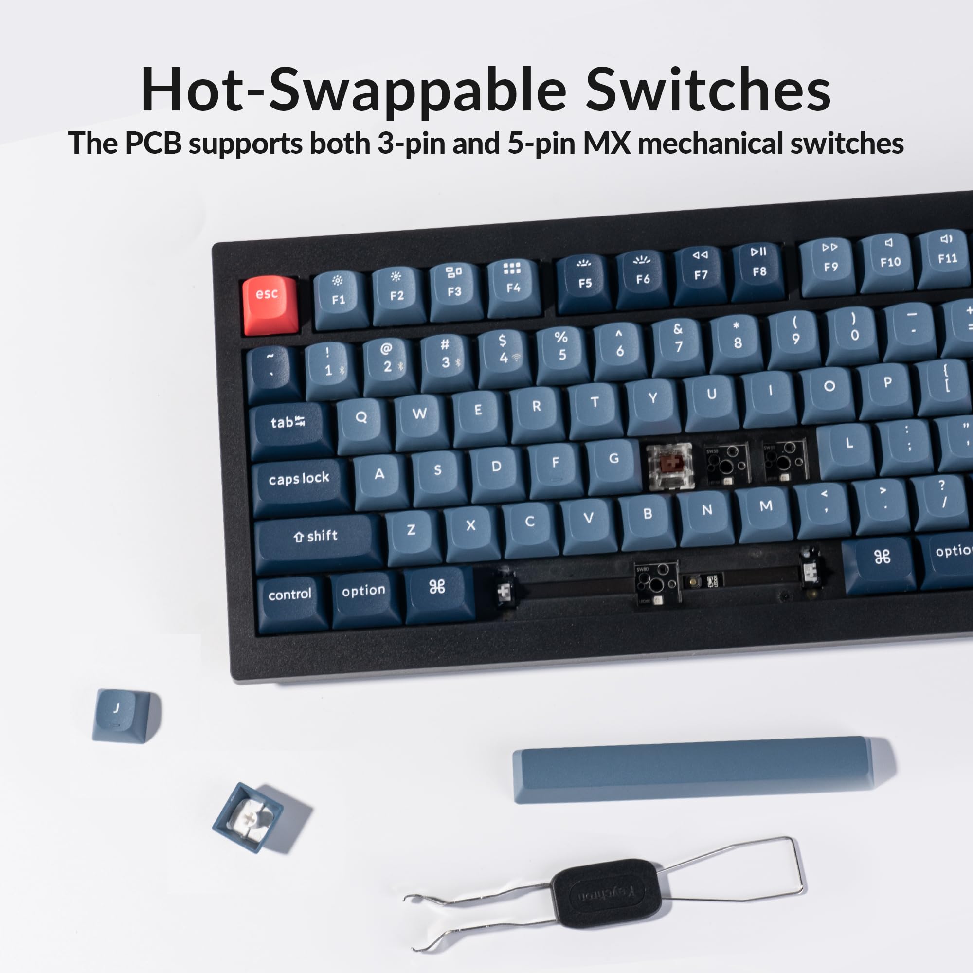 Keychron V3 Max TKL Wireless Mechanical Keyboard - 87 Keys Hot-Swappable with Gateron Brown Switch, QMK/VIA Programmable, RGB Backlit, Bluetooth/2.4GHz/Wired Connectivity for Mac, Windows, Linux - Perfect for Gaming, Coding & Office Work