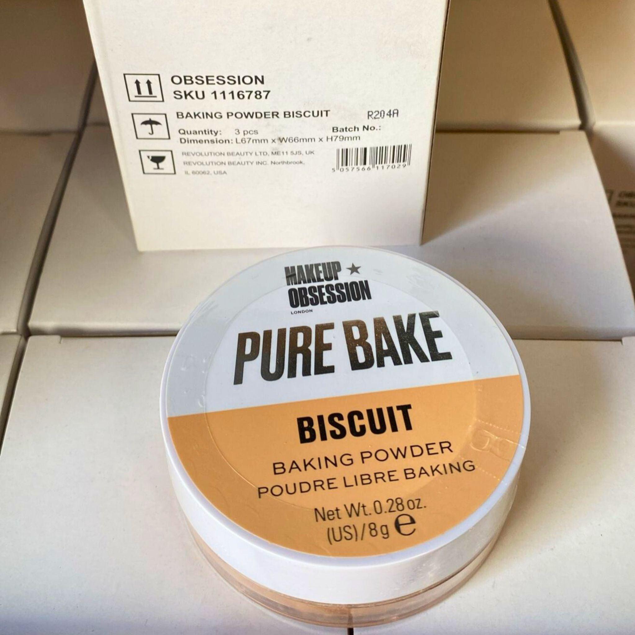 Makeup Obsession Pure Bake Biscuit Baking Powder 0.28OZ (72 Pcs) - Professional Loose Setting Powder for Face Makeup, Oil Control & Pore Minimizing - Perfect for Daily Use & Special Occasions