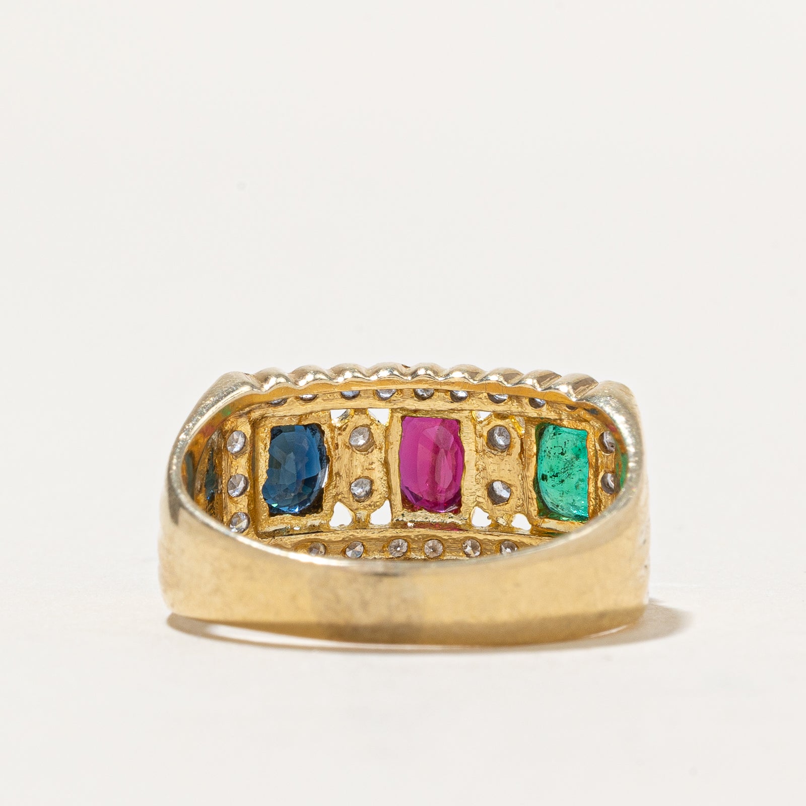 1.20ctw Multi Gemstone & Diamond Ring with 0.30ctw Diamonds - Size 8.5 | Elegant Jewelry for Weddings, Anniversaries & Special Occasions