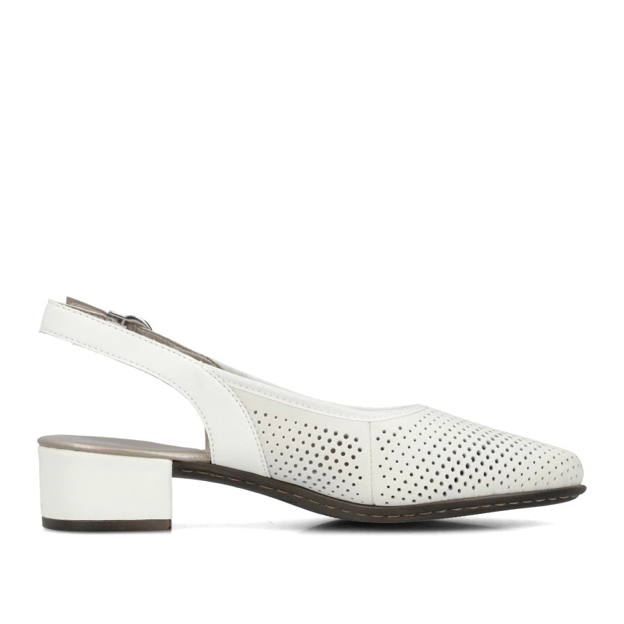 Rieker 47066 Women's White Comfort Shoes - Perfect for Work, Walking & Casual Wear