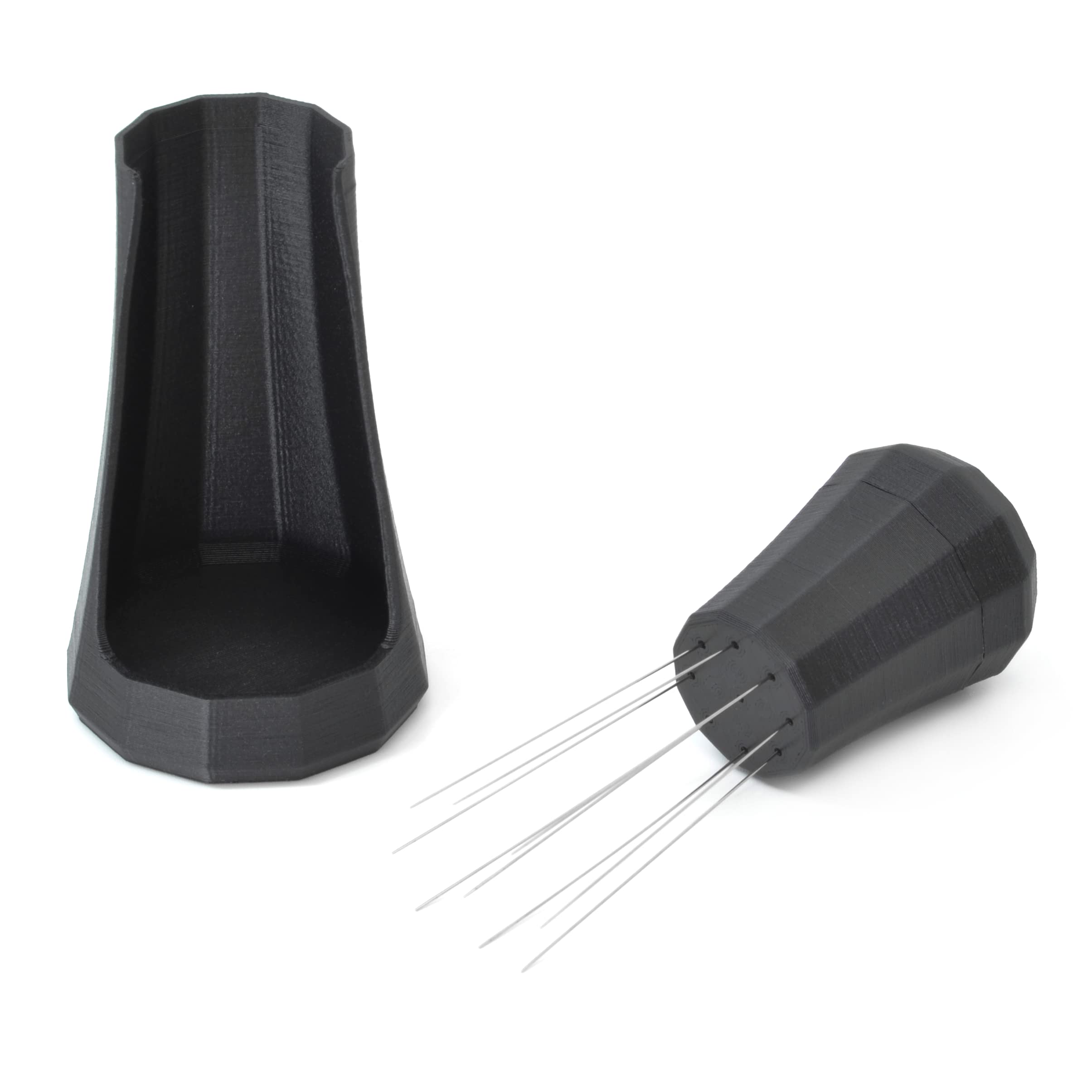 Premium WDT Tool & Self-Aligning Stand for Espresso - Black | Barista Accessories for Even Coffee Grounds Distribution | Perfect for Home & Professional Espresso Machines