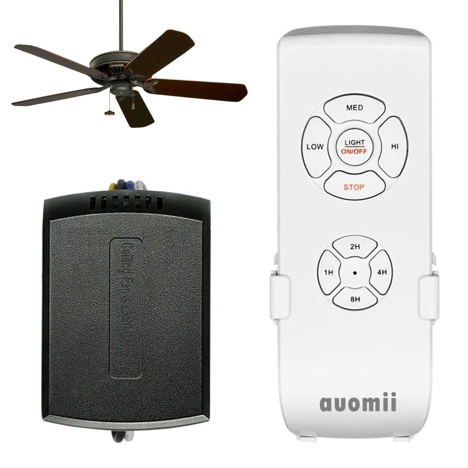 Universal Ceiling Fan Remote Control Kit - 3 in 1 Wireless Control for Speed, Light & Timing | Compatible with Hunter, Harbor Breeze, Westinghouse, Honeywell & Other Ceiling Fans | Perfect for Bedroom, Living Room & Office Lighting Control