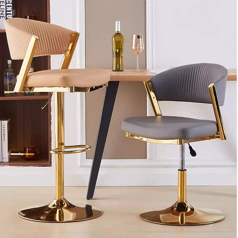Narrow Bar Stools for Kitchen Counter - Adjustable Height Metal Bar Stools with Backrest, Modern Auxiliary Stools for Home, Bar, Cafe & Restaurant Use