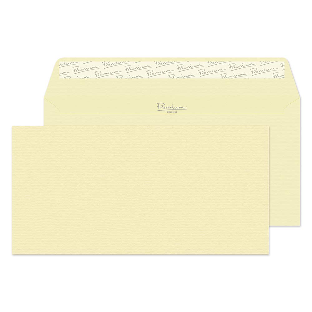 Premium Business DL 110x220mm 120gsm Peel & Seal Wallet Envelopes (95882) Vellum Laid - Pack of 500 for Mailing, Invitations & Office Documents