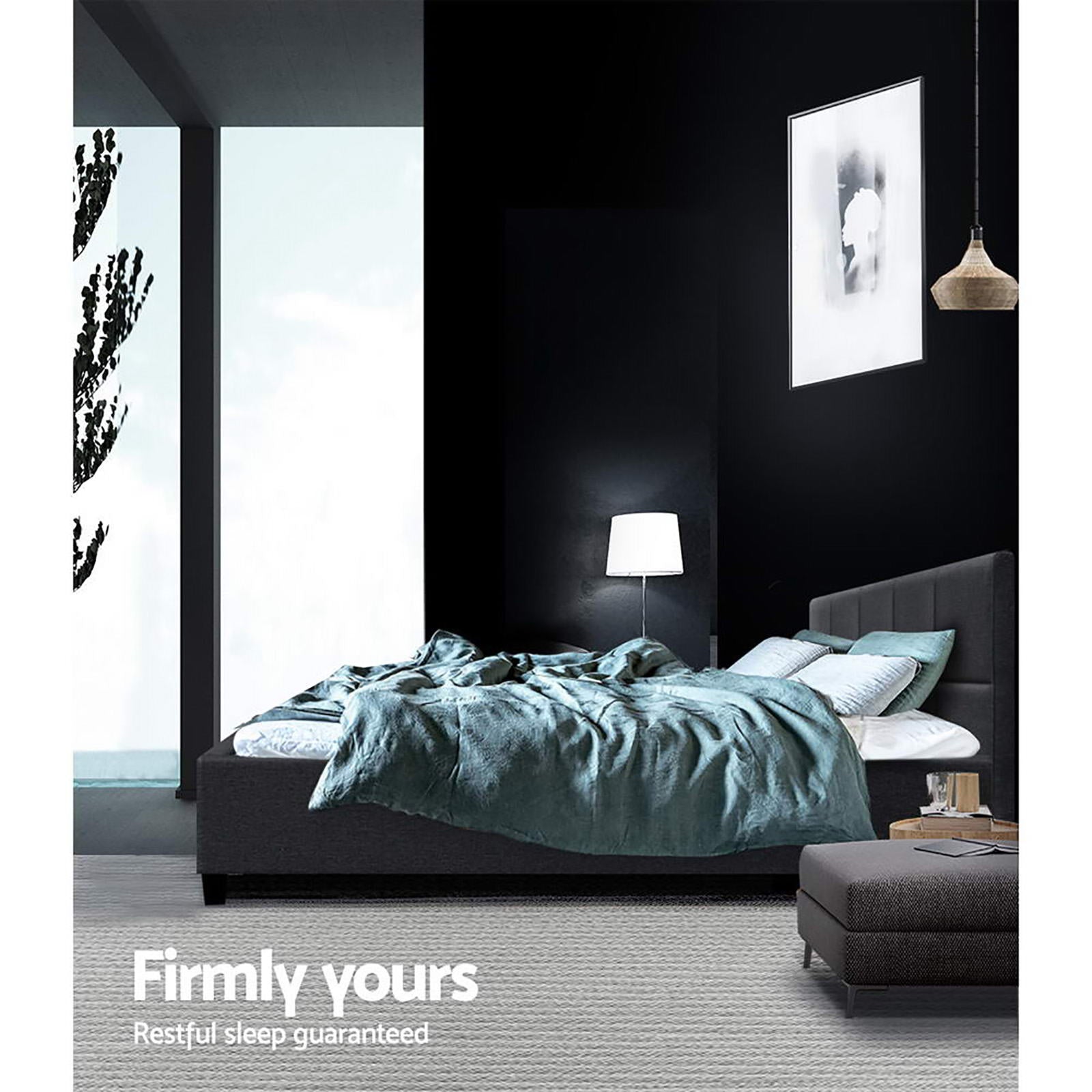 Bondi Double Bed Frame - Charcoal Grey Wooden Platform Bed with Headboard & Underbed Storage | Perfect for Modern Bedrooms, Guest Rooms & Small Spaces