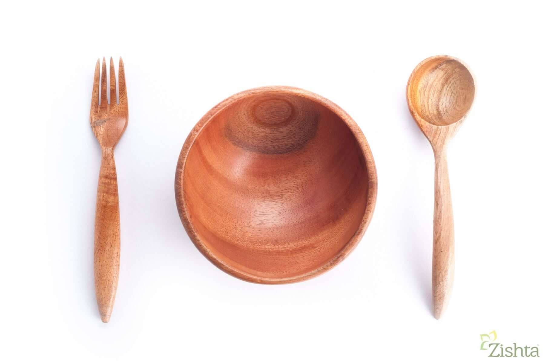 Organic Neem Wood Soup Bowl Set of 2 - Eco-Friendly Handcrafted Wooden Bowls for Healthy Eating | Perfect for Soups, Salads, Cereals & Buddha Bowls