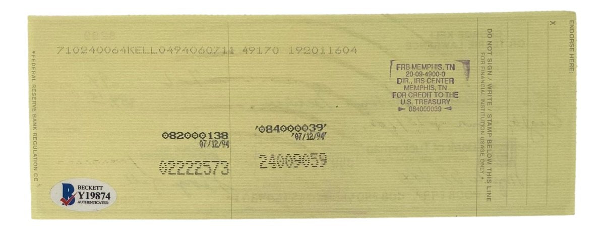 Authentic George Kell Detroit Tigers Signed Bank Check #8299 BAS - Rare Sports Memorabilia for Collectors & Fans - Perfect for Display in Man Caves, Sports Bars & Memorabilia Rooms