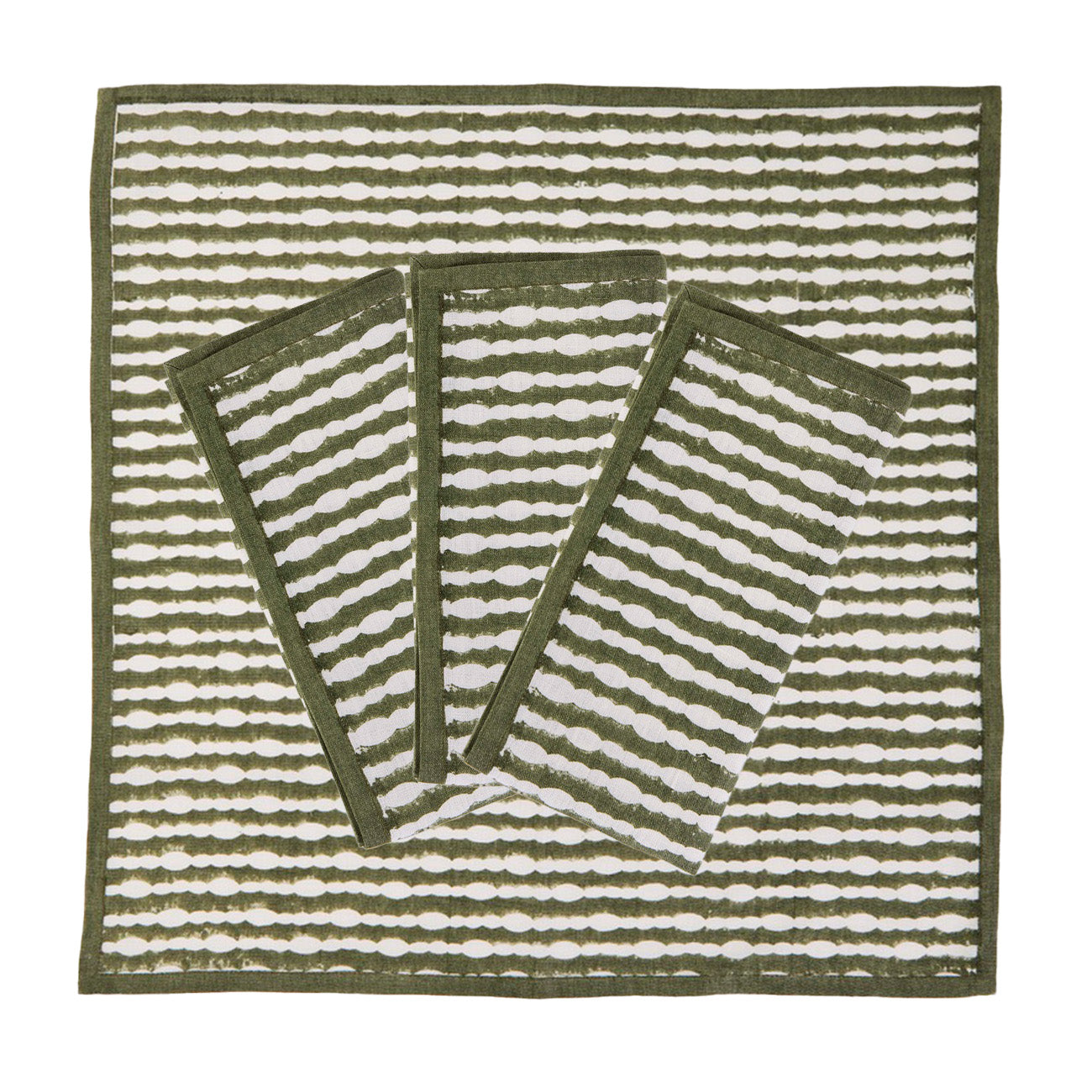 Premium Olive Green Napkin Pebble - Elegant Table Setting for Dinner Parties & Home Decor