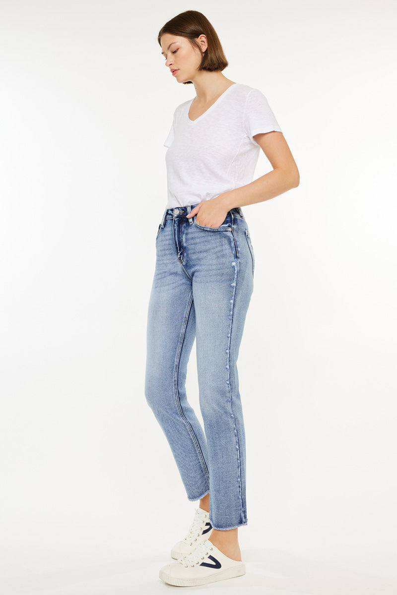 Sadie High Rise Straight Leg Jeans for Women - Stretchy Comfort Denim Pants - Perfect for Casual Wear, Office & Date Nights