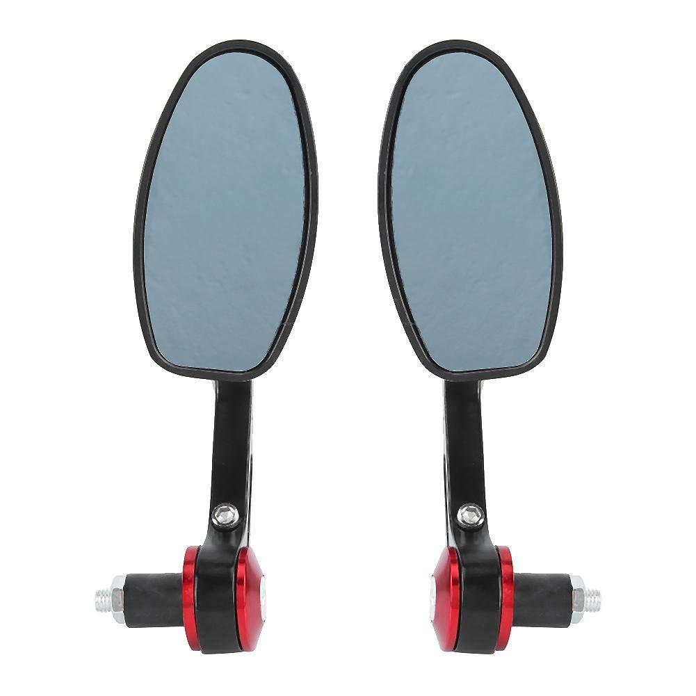 Universal Motorcycle Convex Rear View Mirror - 1 Pair, Modified Safety Glass, Wide Angle Reflective Mirror for Motorbike Accessories (Red) - Perfect for Cruiser, Sport Bike & Off-Road Motorcycle Safety Upgrades