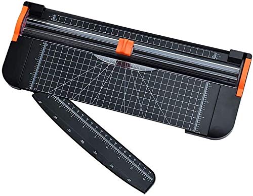 HLR Professional Guillotine Paper Cutter - A4 & Craft Paper Trimmer with Plastic Base - Portable Paper Cutting Tool for School, Office & Printing Rooms (Black) - Perfect for Scrapbooking, Card Making & Document Preparation