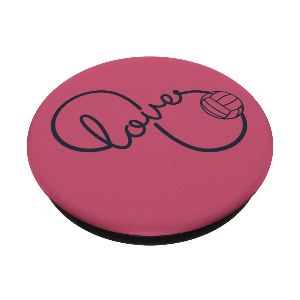 **Hot Pink PopSockets Grip & Stand with Infinity Loop Volleyball Design - Phone & Tablet Accessory for Sports Fans & Volleyball Lovers**    *(Perfect for Game Days, Travel, Workouts & Everyday Use - Secure Grip, Adjustable Stand for Phones & Tablets)*